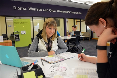 Mount students studying in the DWOC studio.