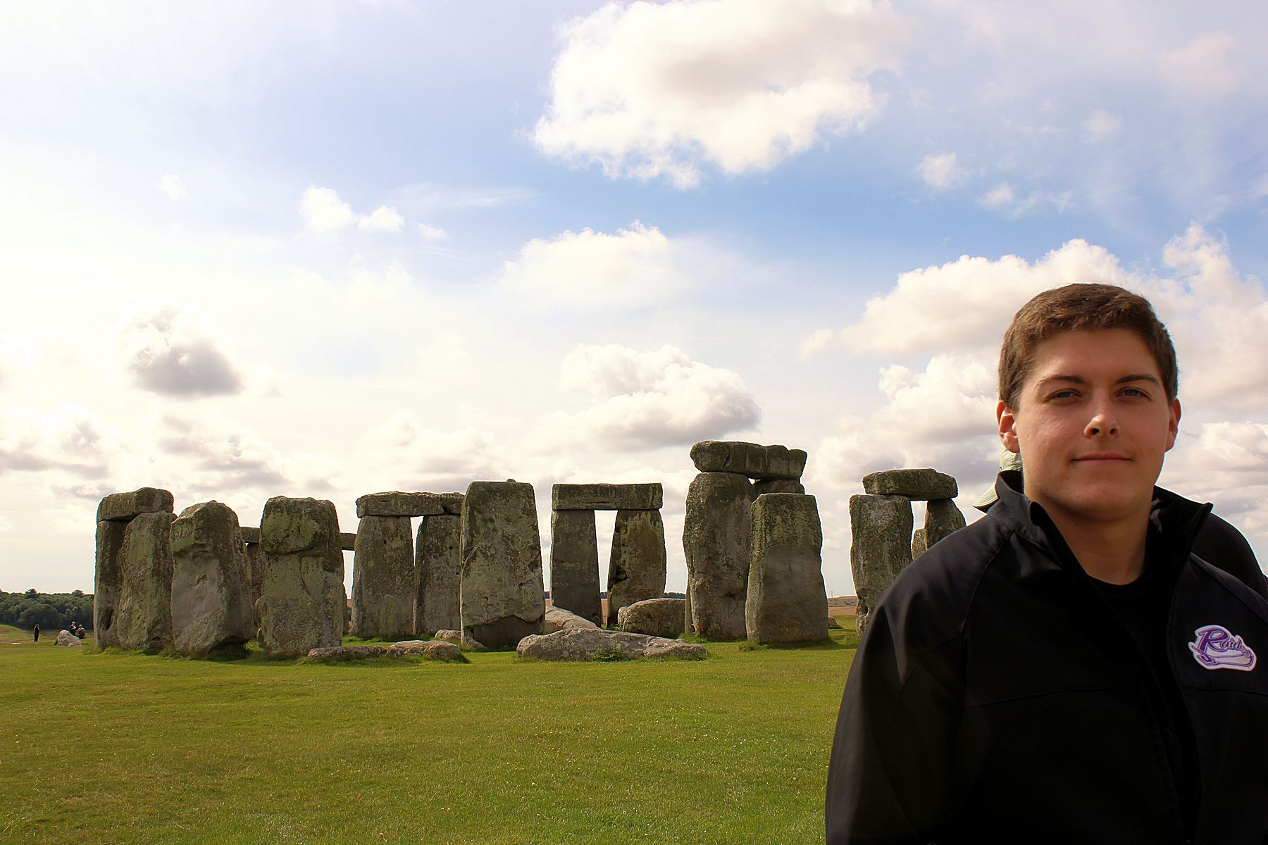 Male student in front of Stonehenge