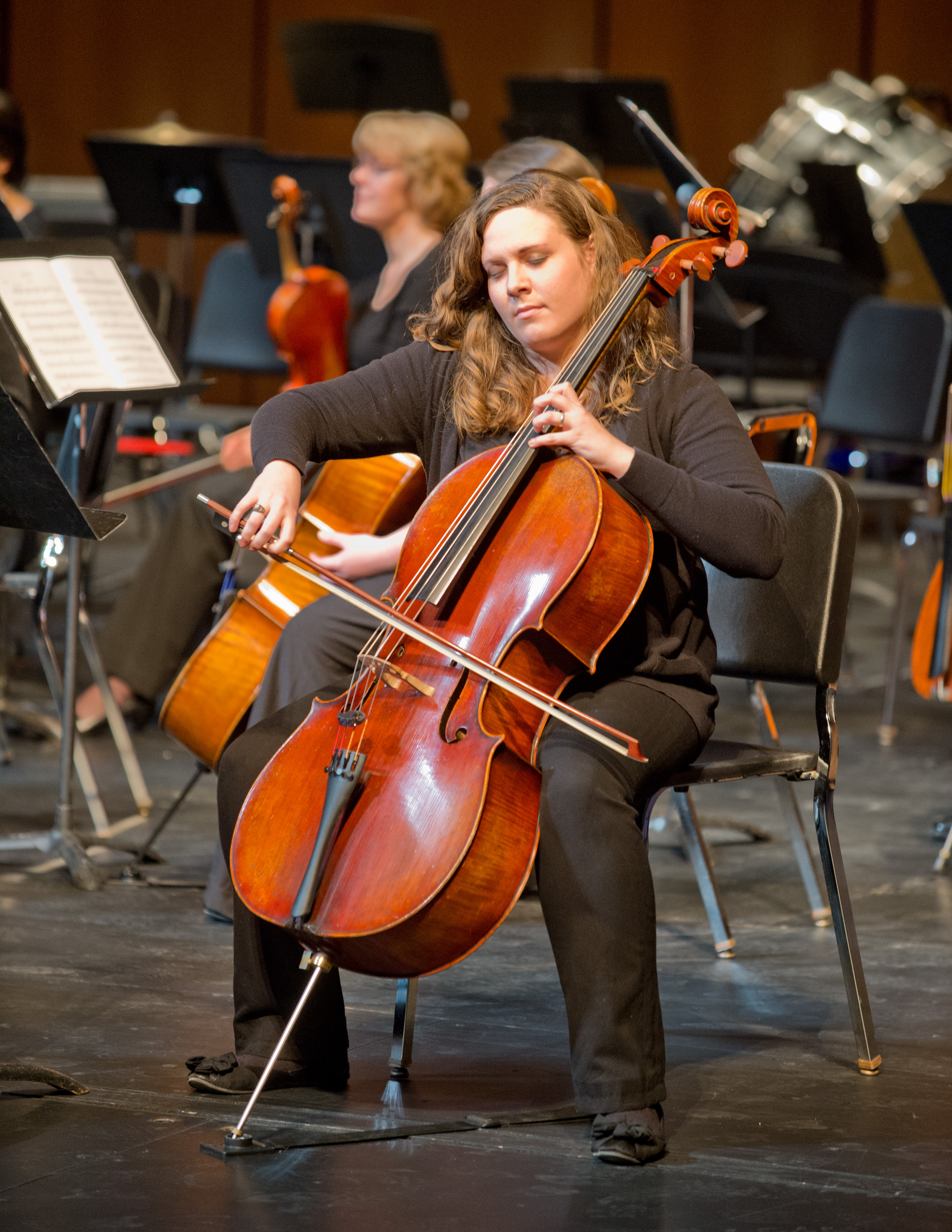 Student playing cello