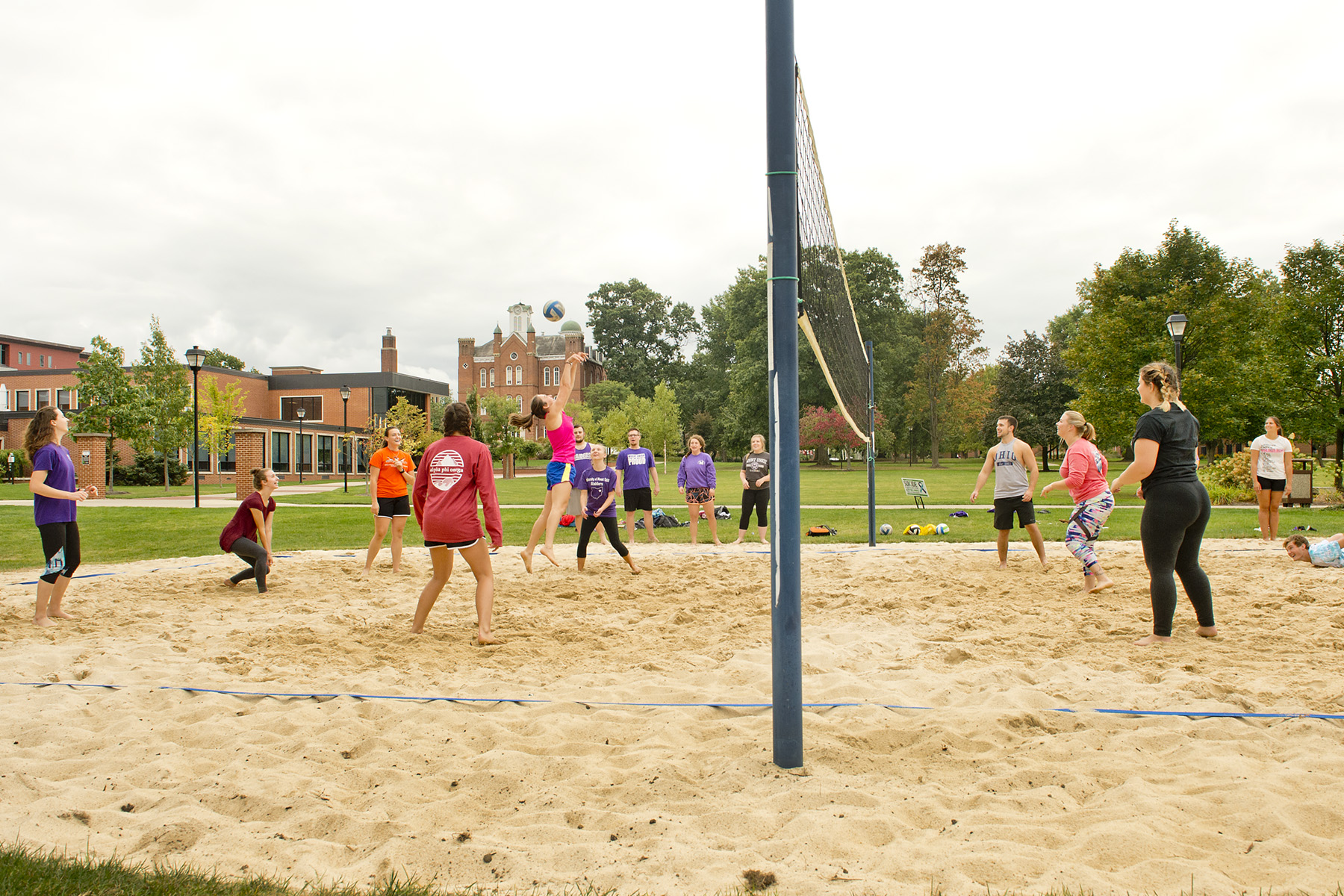 University of Mount Union Students Playing Volleyball