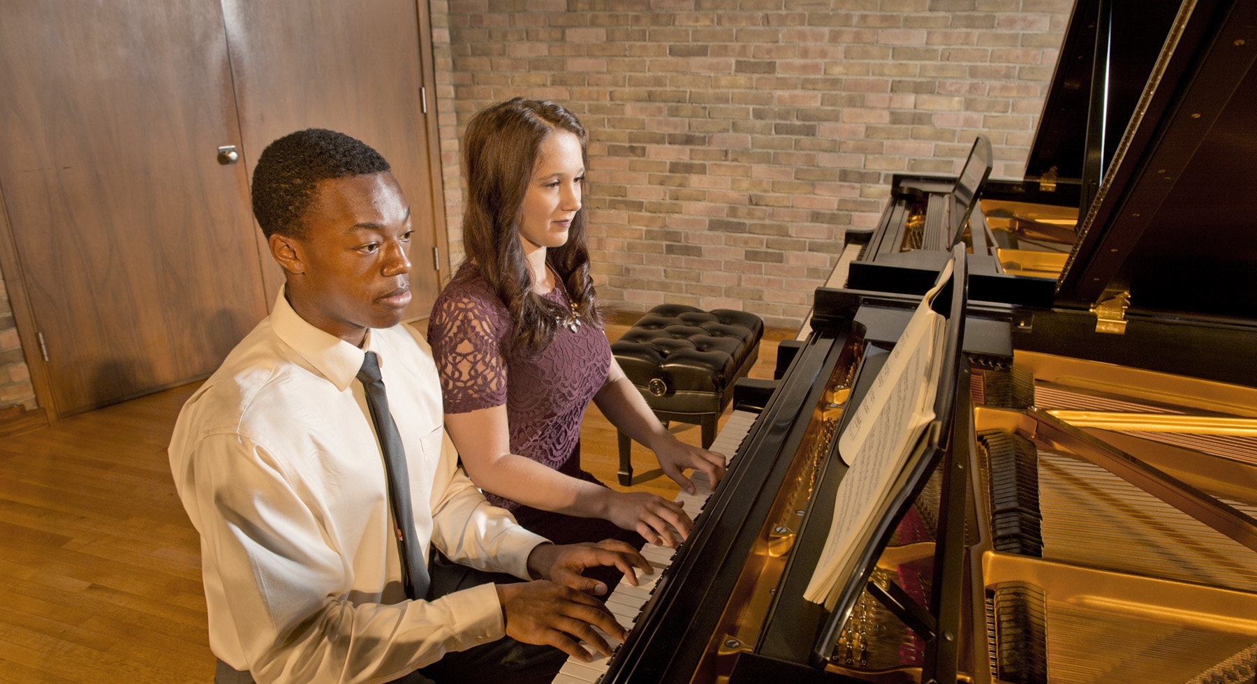 University of Mount Union students performing on the Piano in Presser Recital Hall