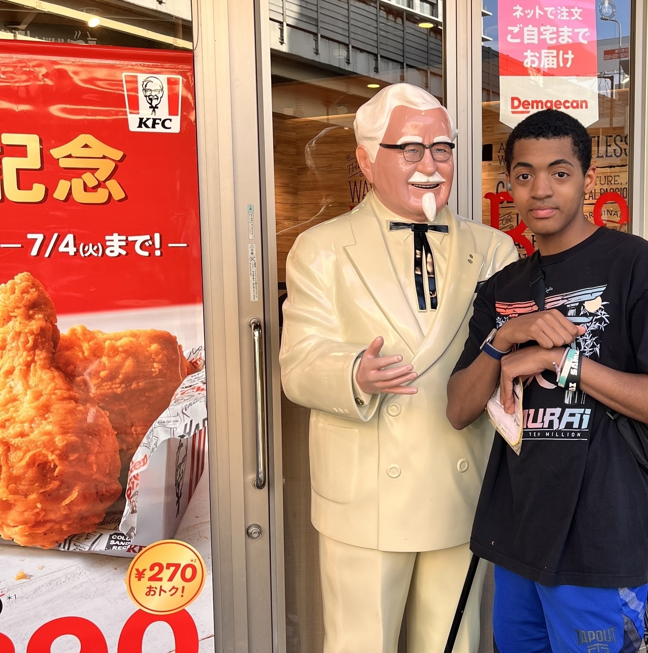 Hackney with KFC statue in Japan