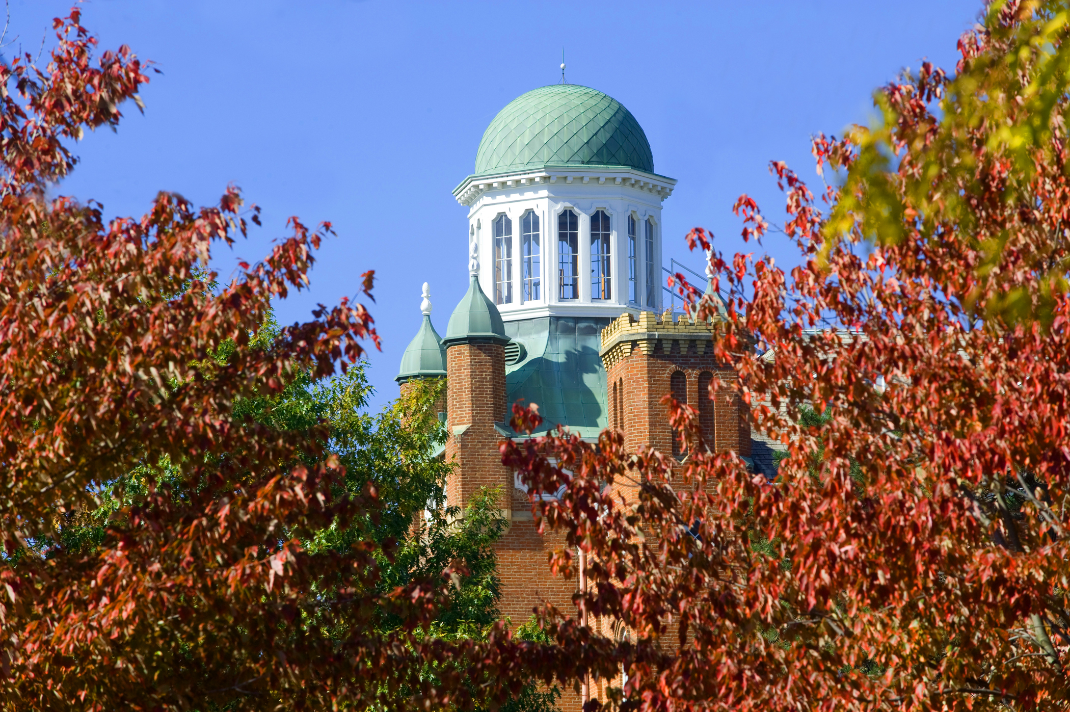 chapman hall cupola in fall
