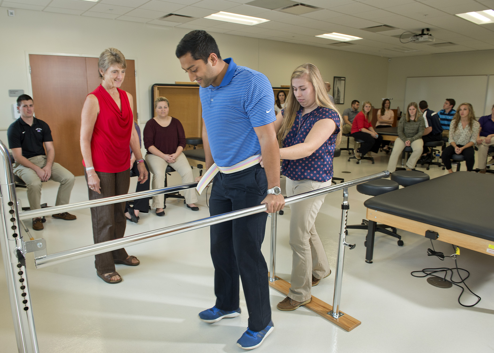 students in pt fall risk lab