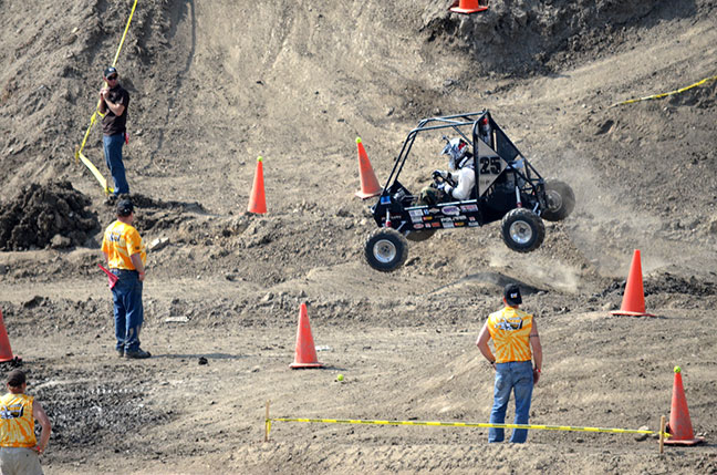 BAJA car jumping in race competition