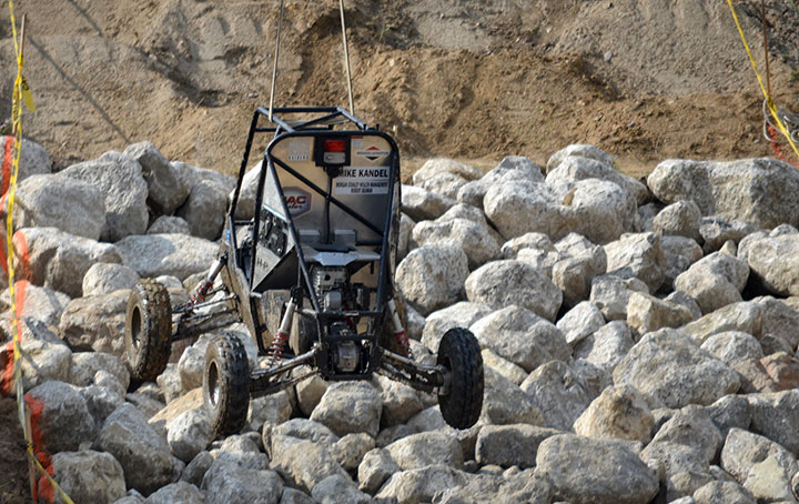 BAJA car rock climbing in competition