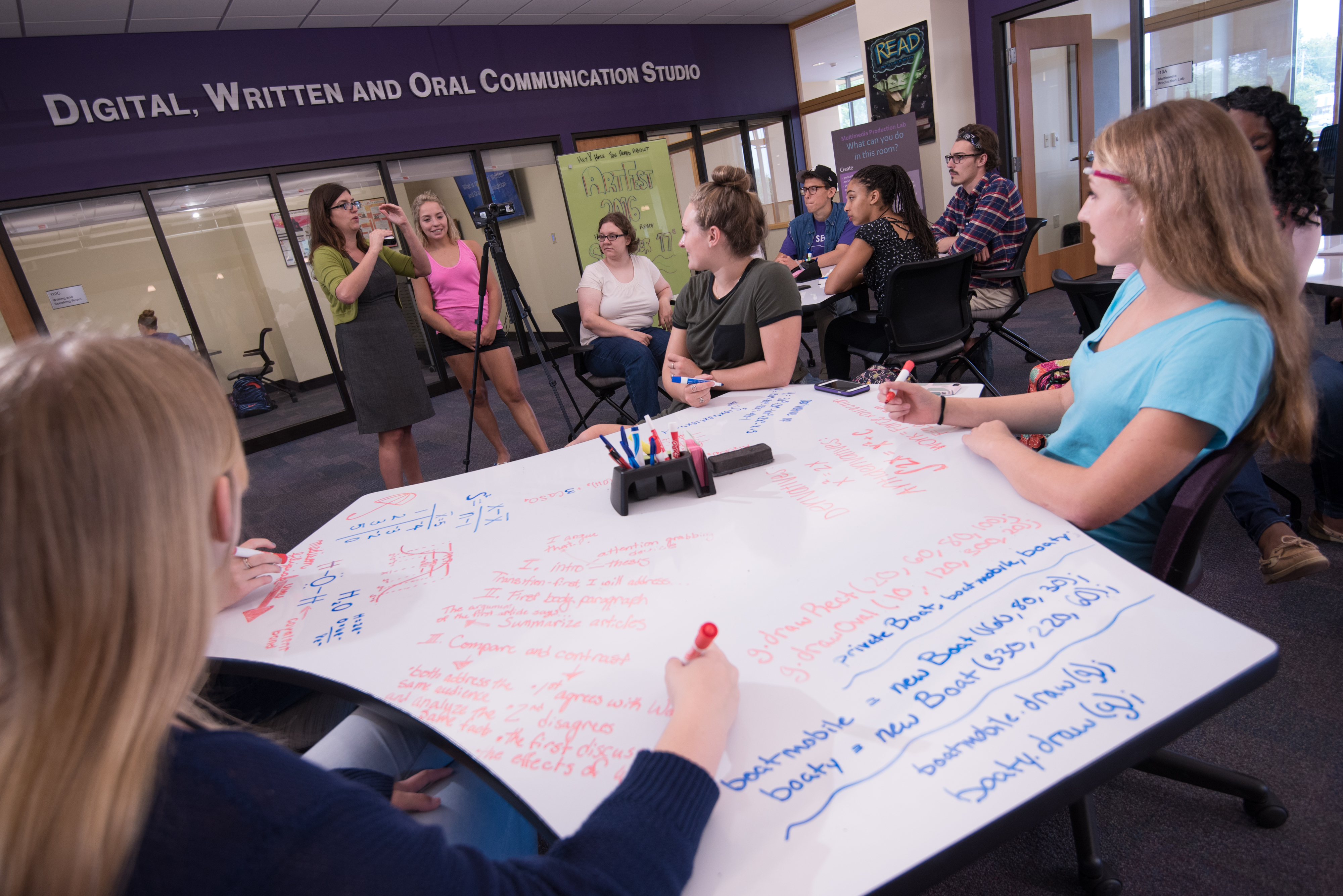 Students learning in the DWOC Center