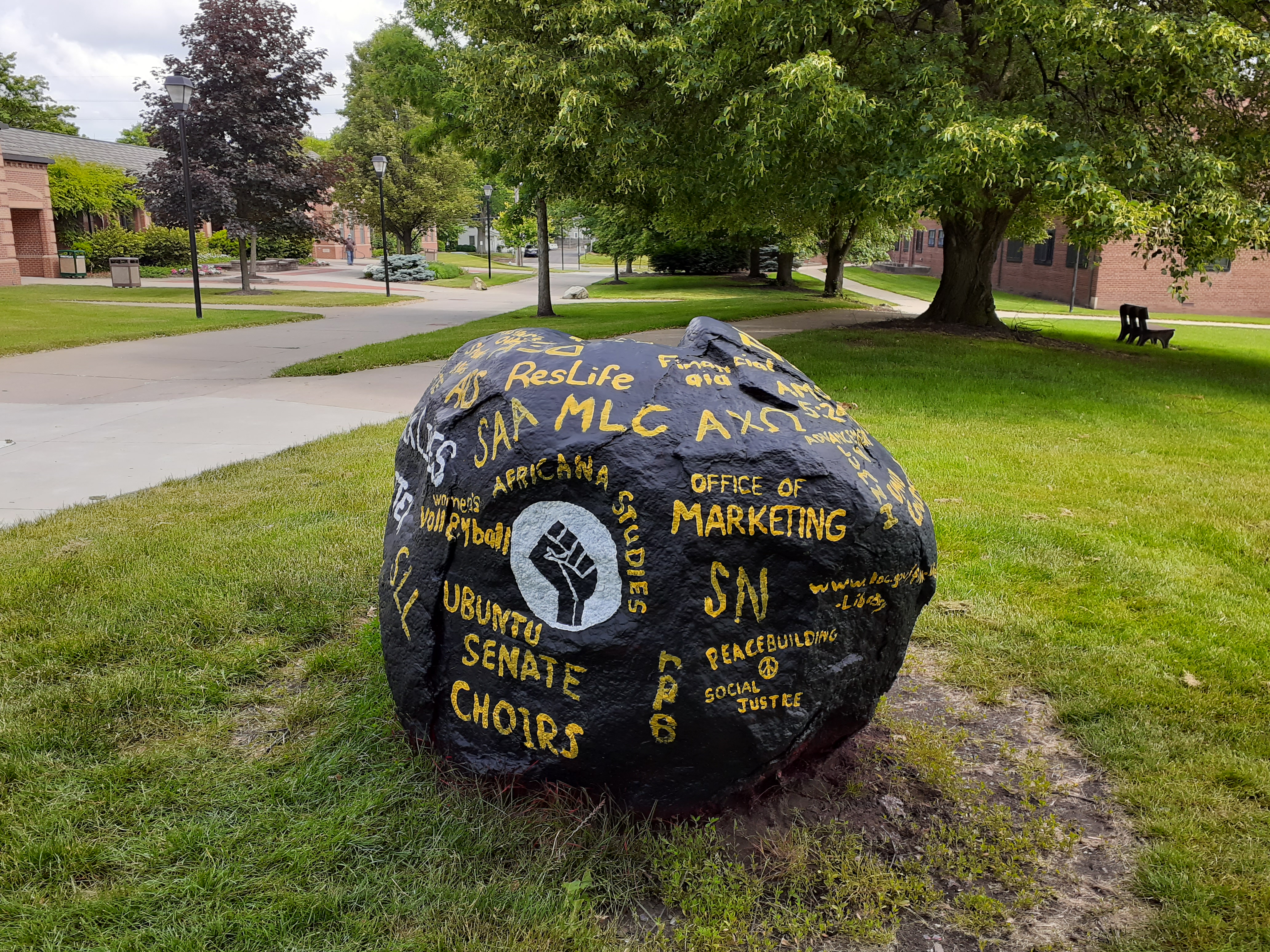Photo of Mount Union rock painted by Black Student Union