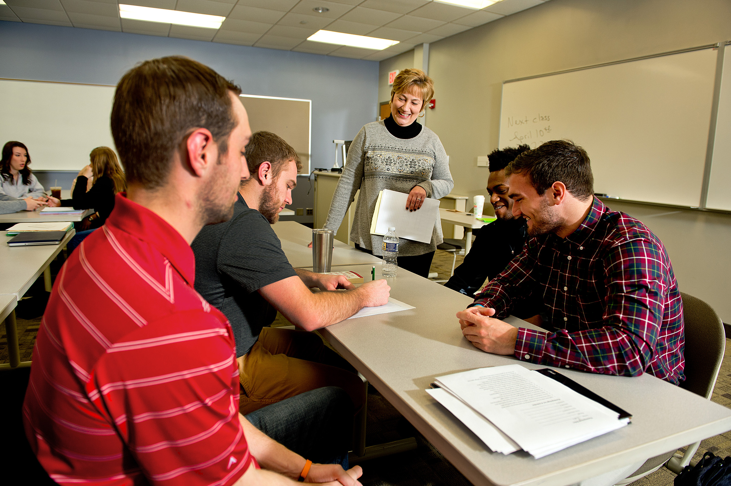 Accounting professor instructing students in class