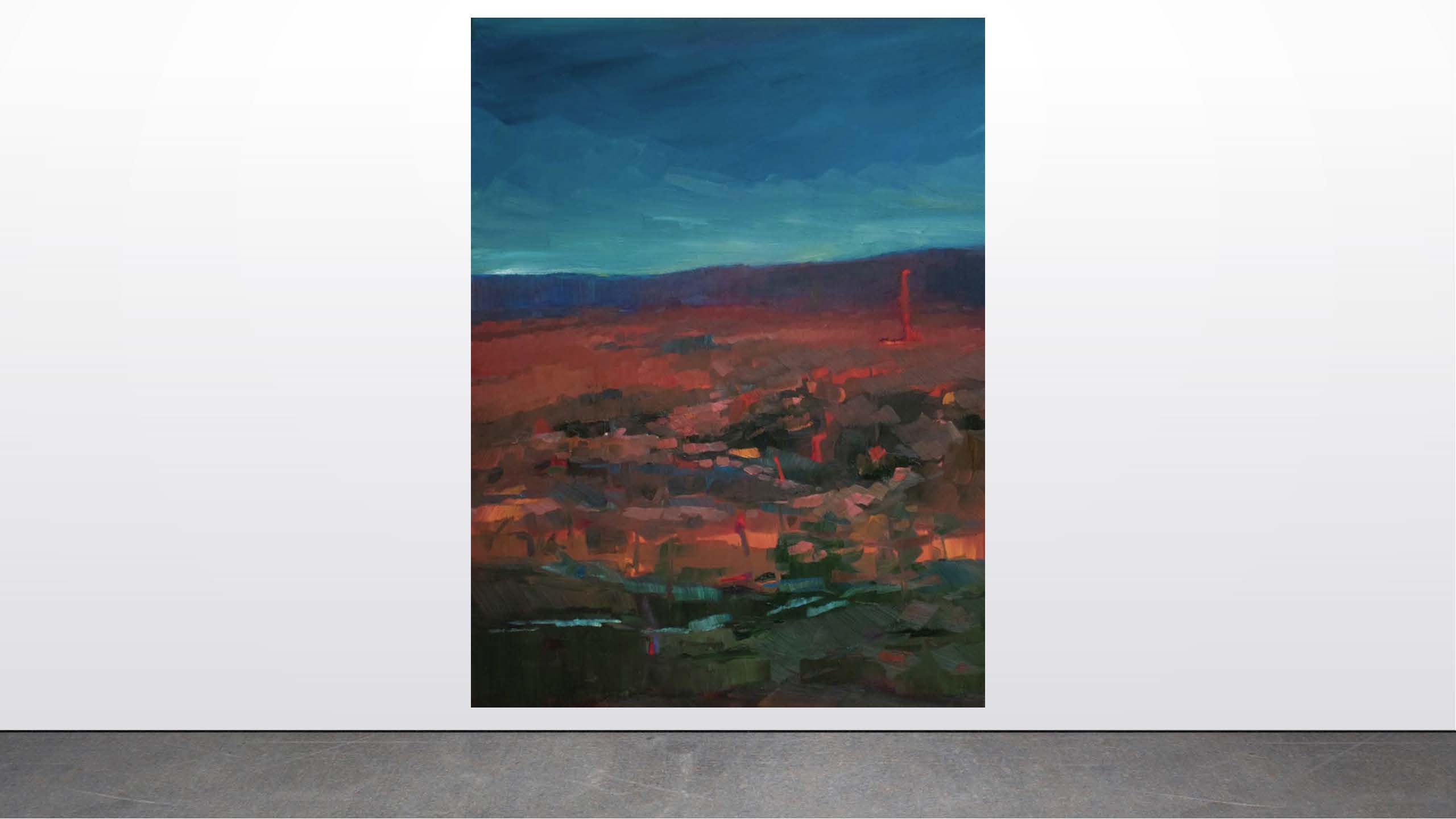 Margo Miller    Red Dominant, 2020    Oil on canvas.     40”x30”