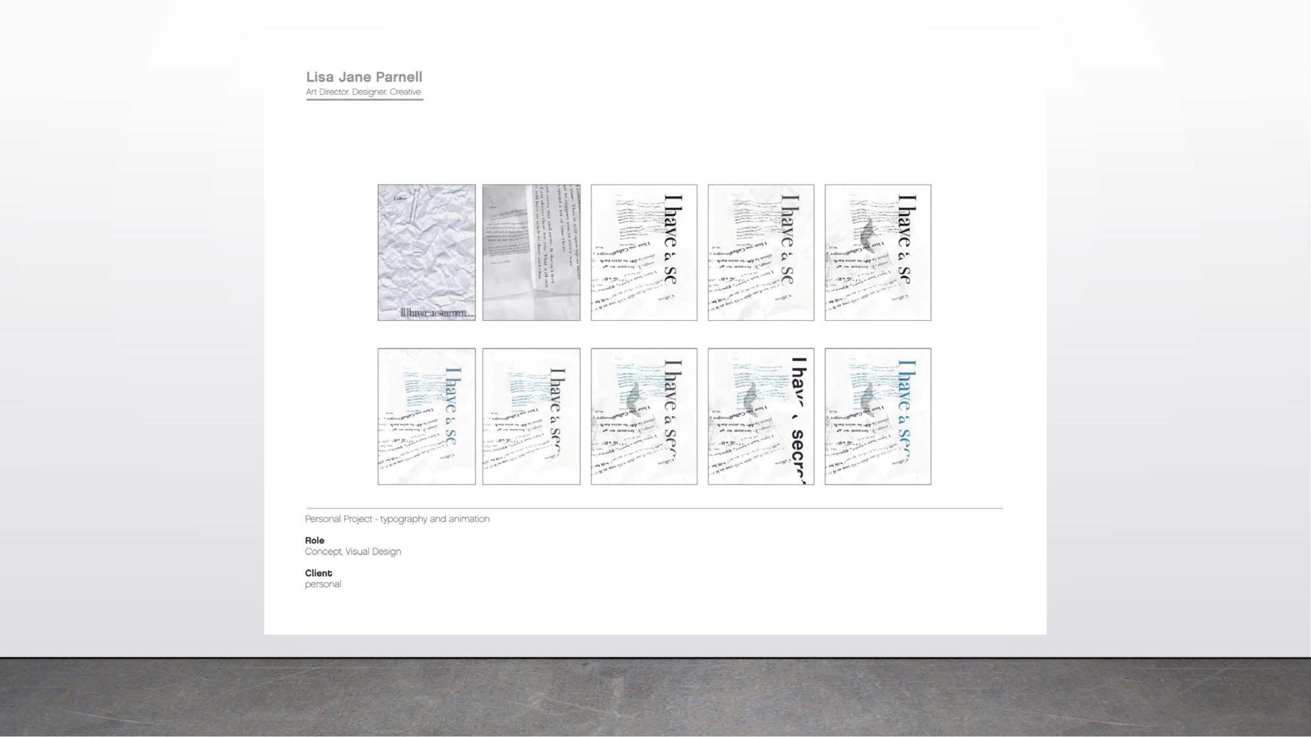 Lisa Parnell      Role: Concept, Visual Design       Client: personal