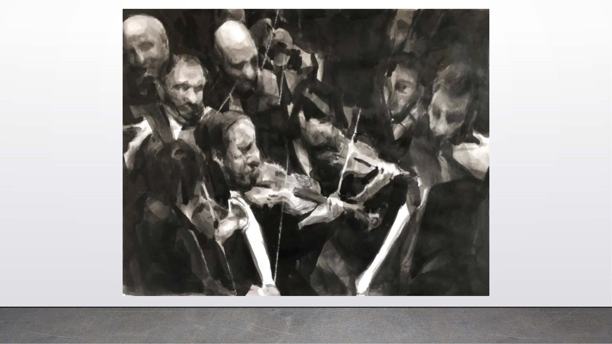 Michael Schmidt      Orchestra I, 2020      ink on paper.       14”x11”