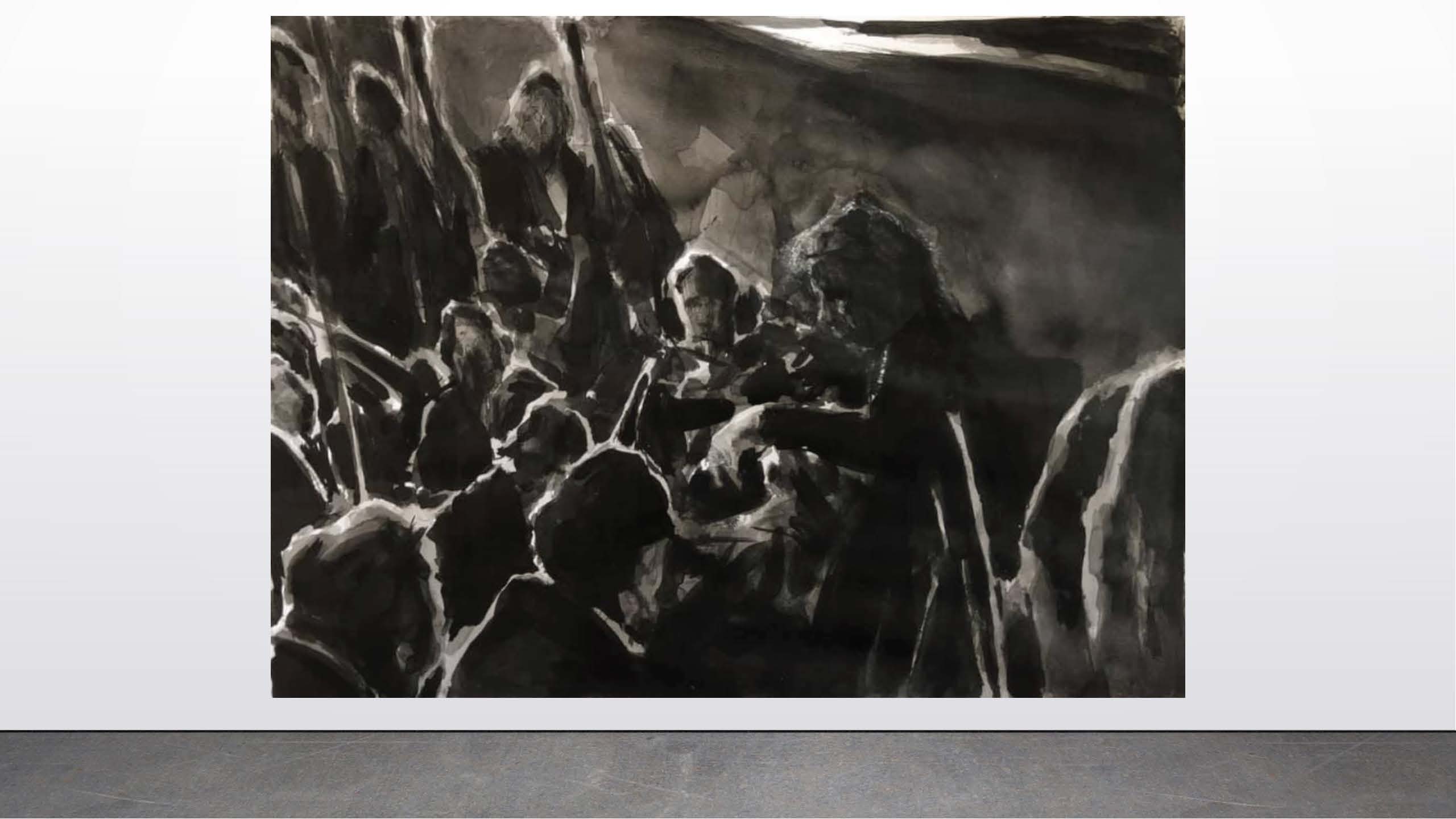 Michael Schmidt      Orchestra II, 2020      Ink on paper.       14”x11”