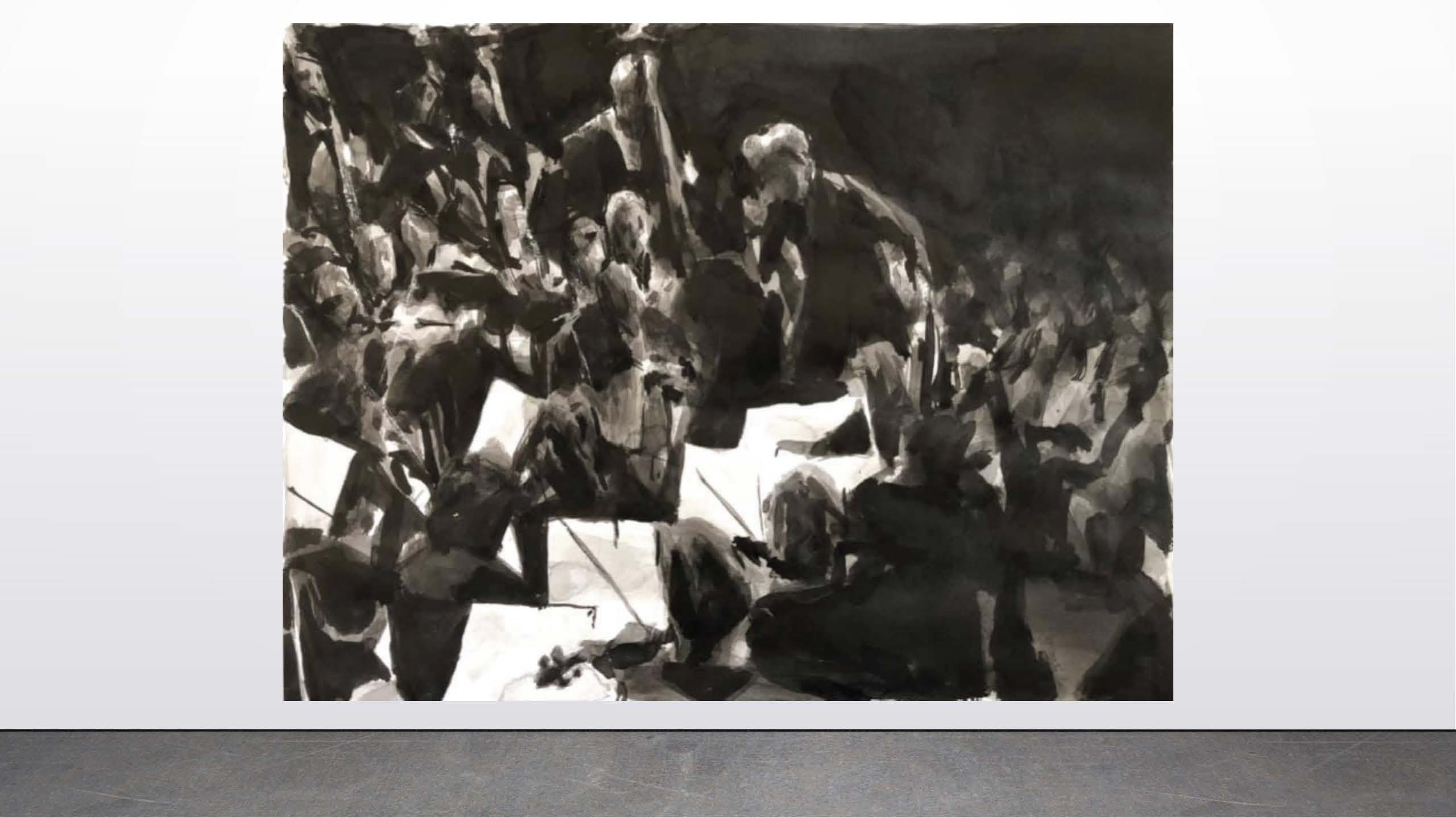 Michael Schmidt      Orchestra IV, 2020      Ink on paper.       14”x11”