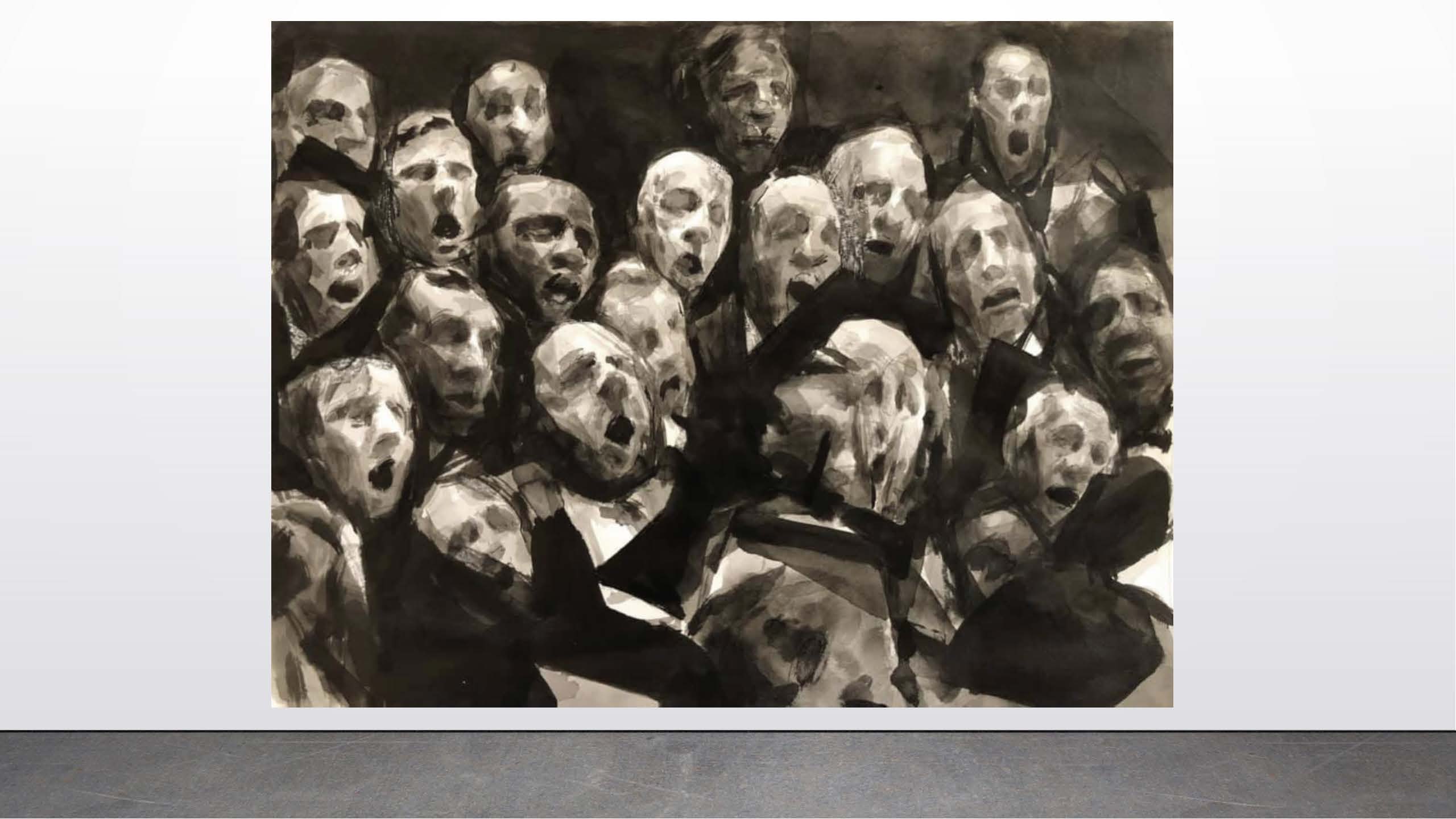 Michael Schmidt      Choir I, 2020      Ink on paper.       14”x11”