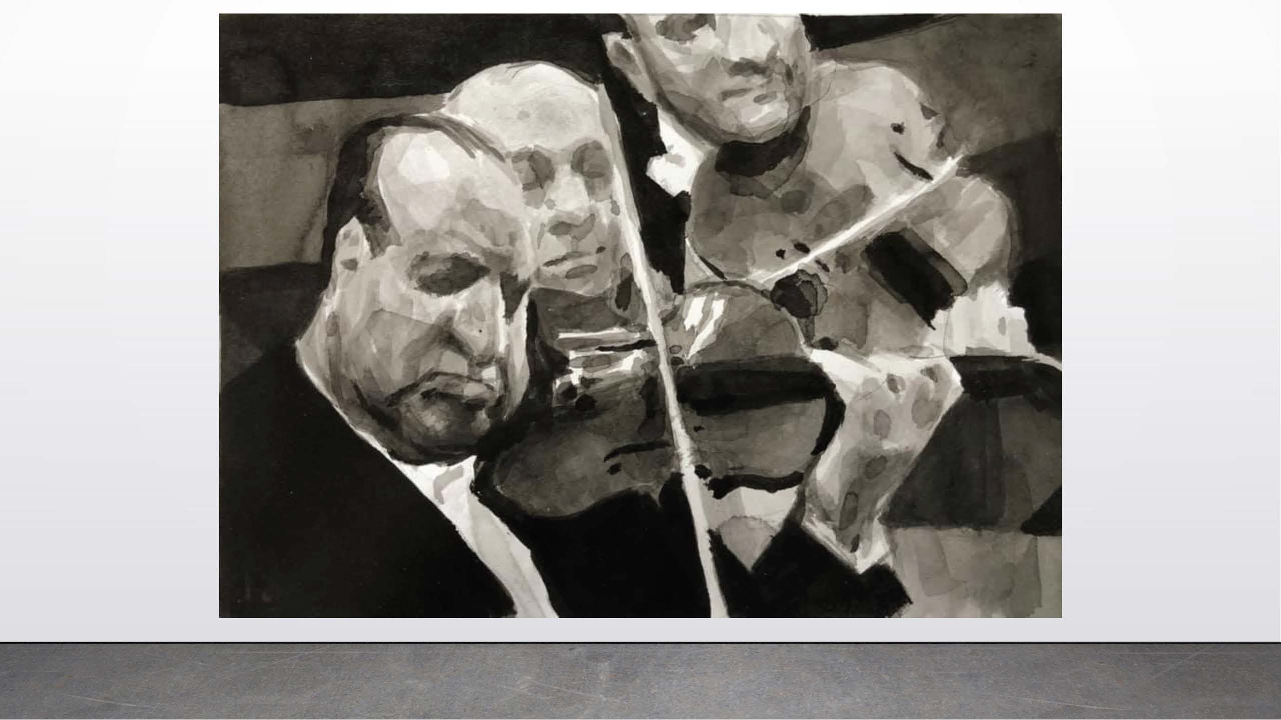 Michael Schmidt      Trio I, 2020      Ink on paper.       7”x5”