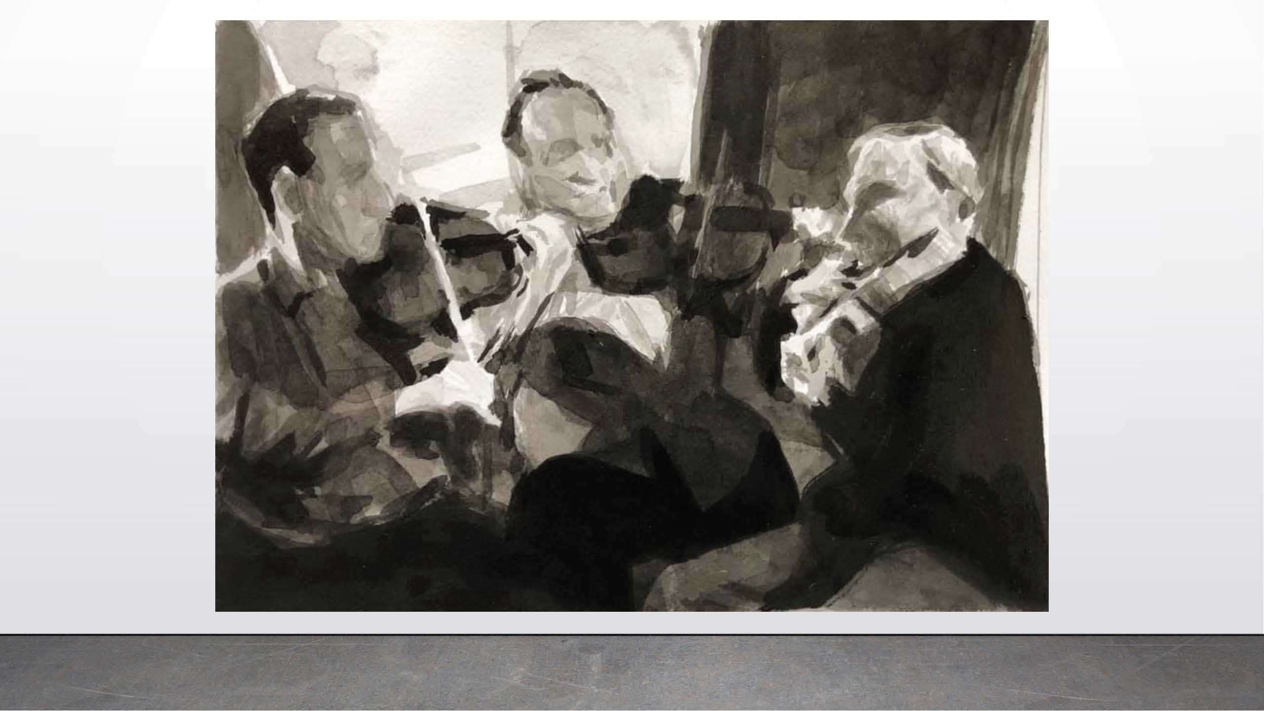 Michael Schmidt      Trio II, 2020      Ink on paper.      7”x5”