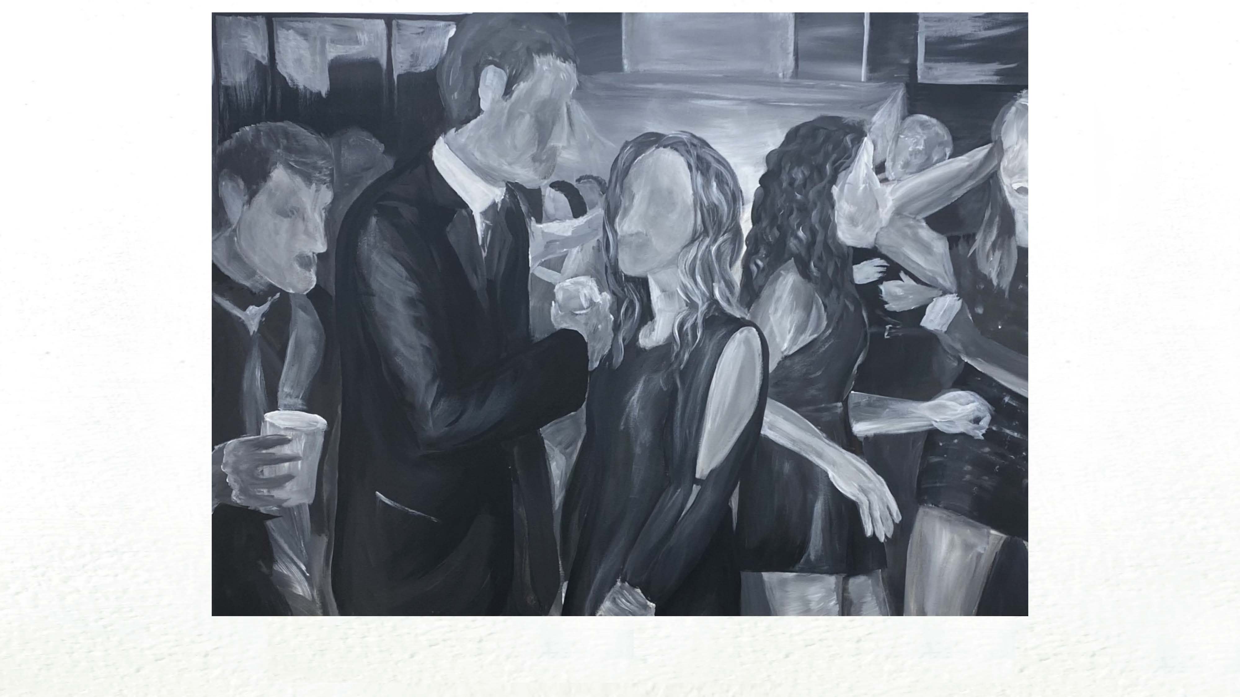 Natalie Fry. “Covid Changed Our Lives”, acrylic on canvas, 2021.