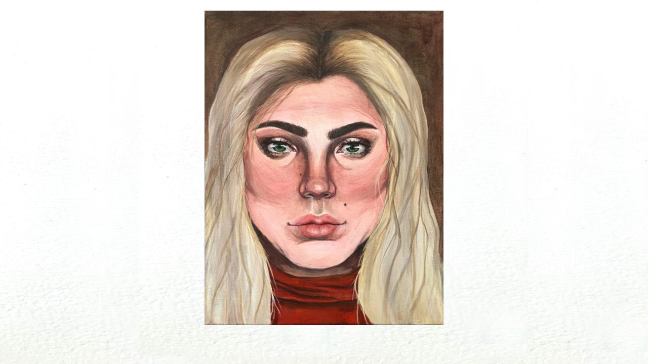 Abigail Collinsworth, “Self-Portrait”, acrylic on canvas