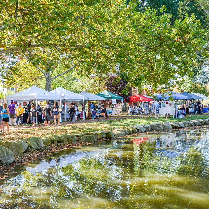 tents around lakes for artfest