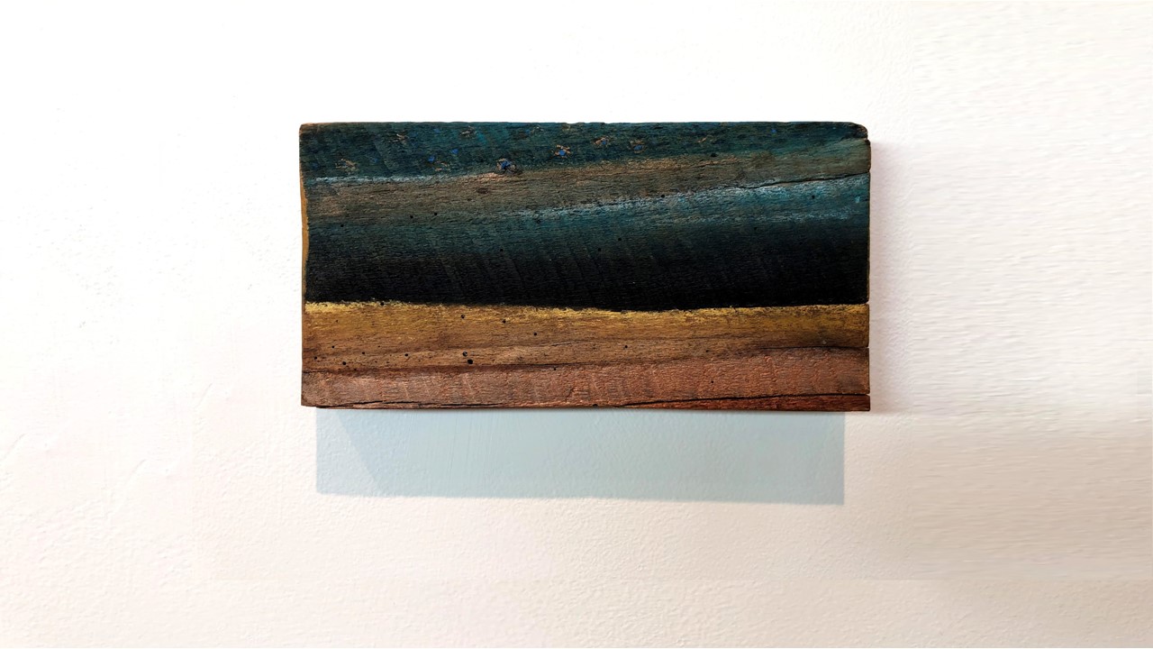 Joan Staufer, The Front, mixed media on wood, 10.5”x5”, 2020. Price on Request