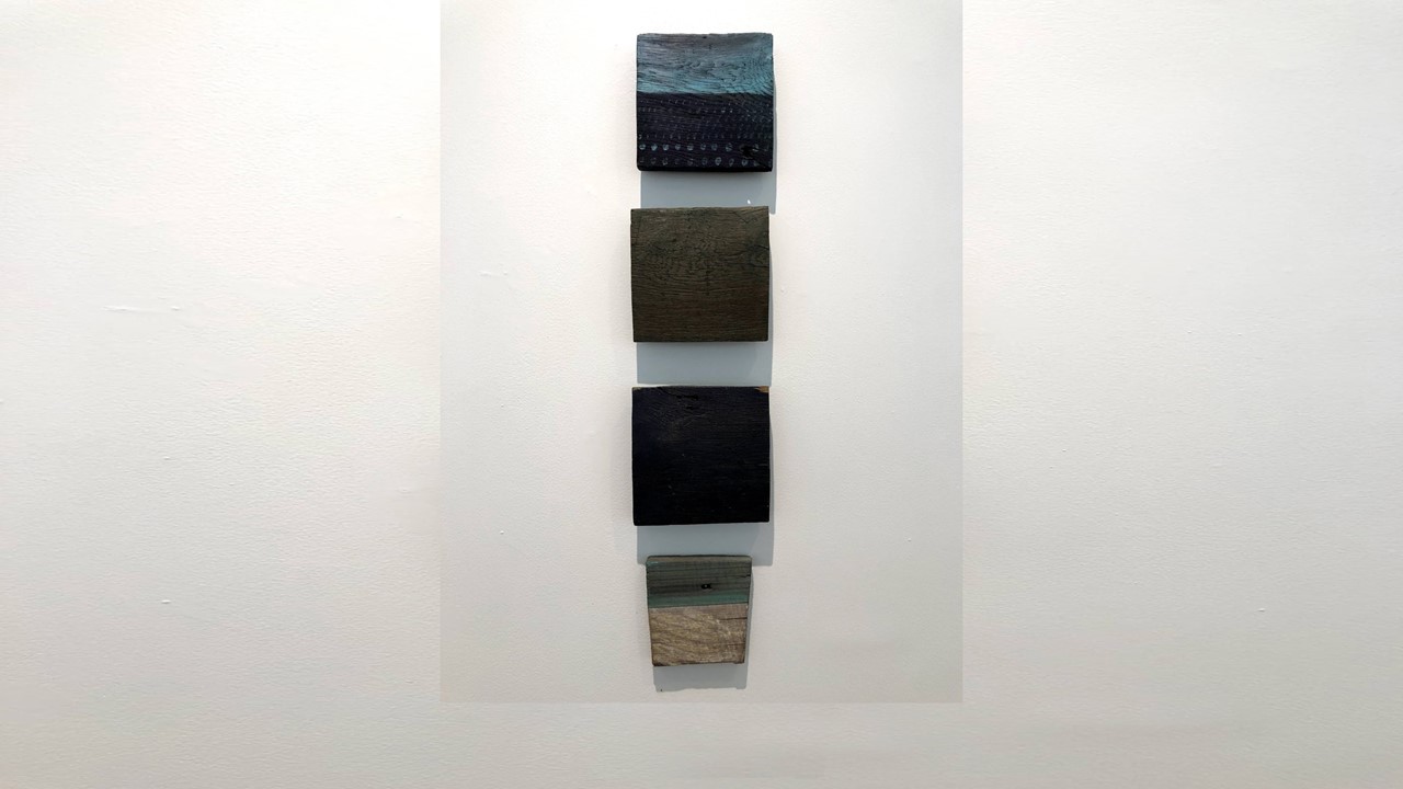 Joan Staufer, Passage, oil on wood, 7”x33”, 2015. Price on Request