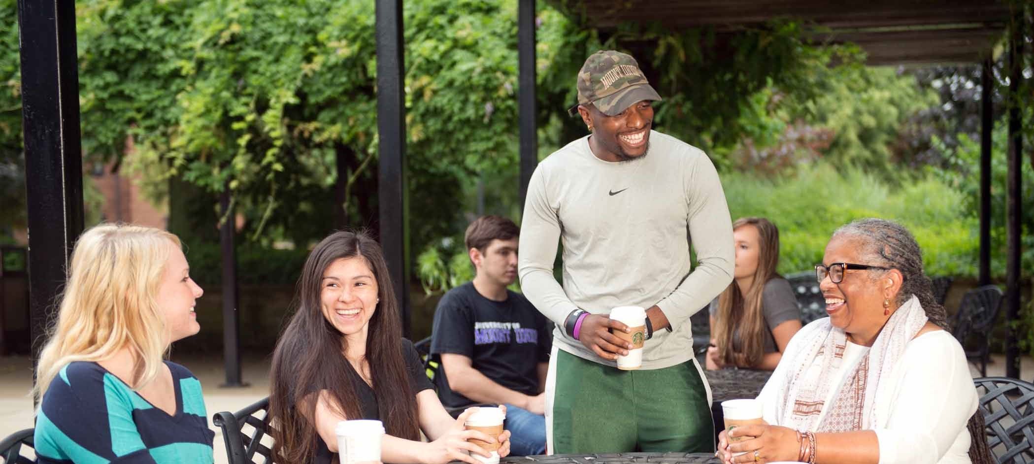 Mount Students and faculty gathering on campus