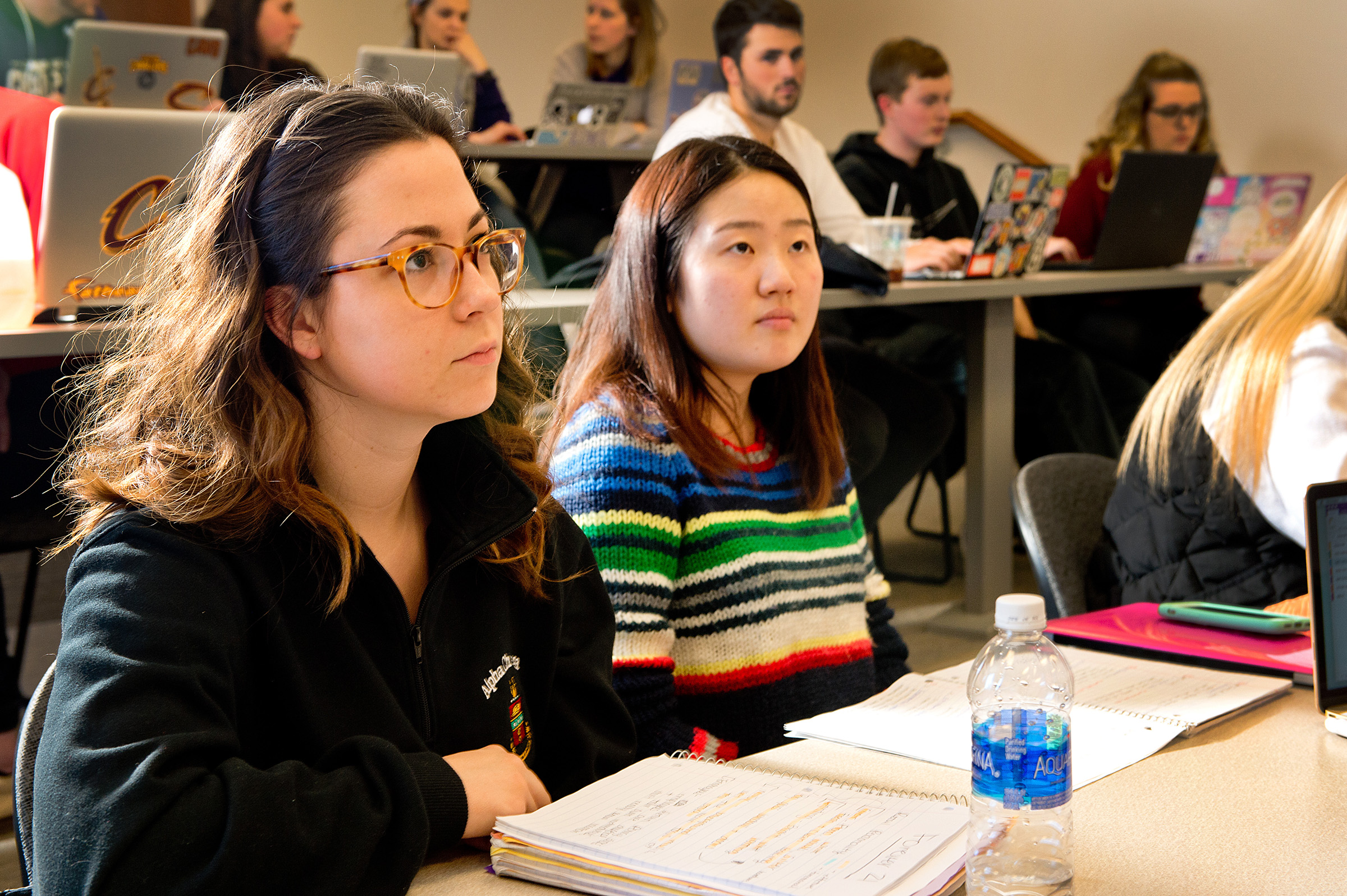 University of Mount Union students listening to professor in class