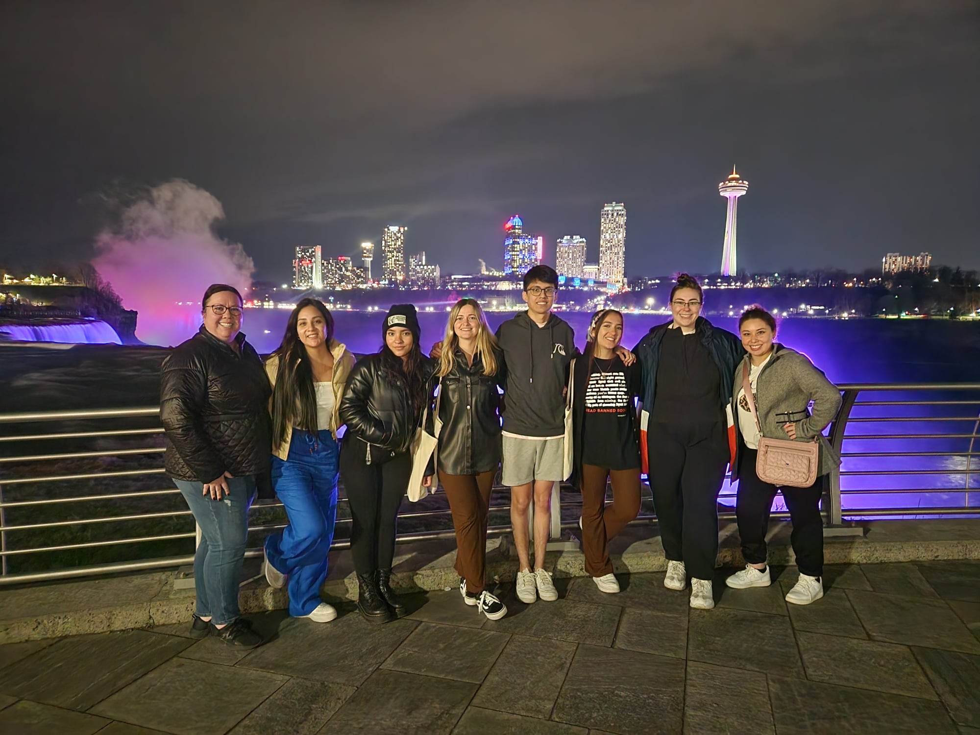 University of Mount Union students in front of Niagara Falls.