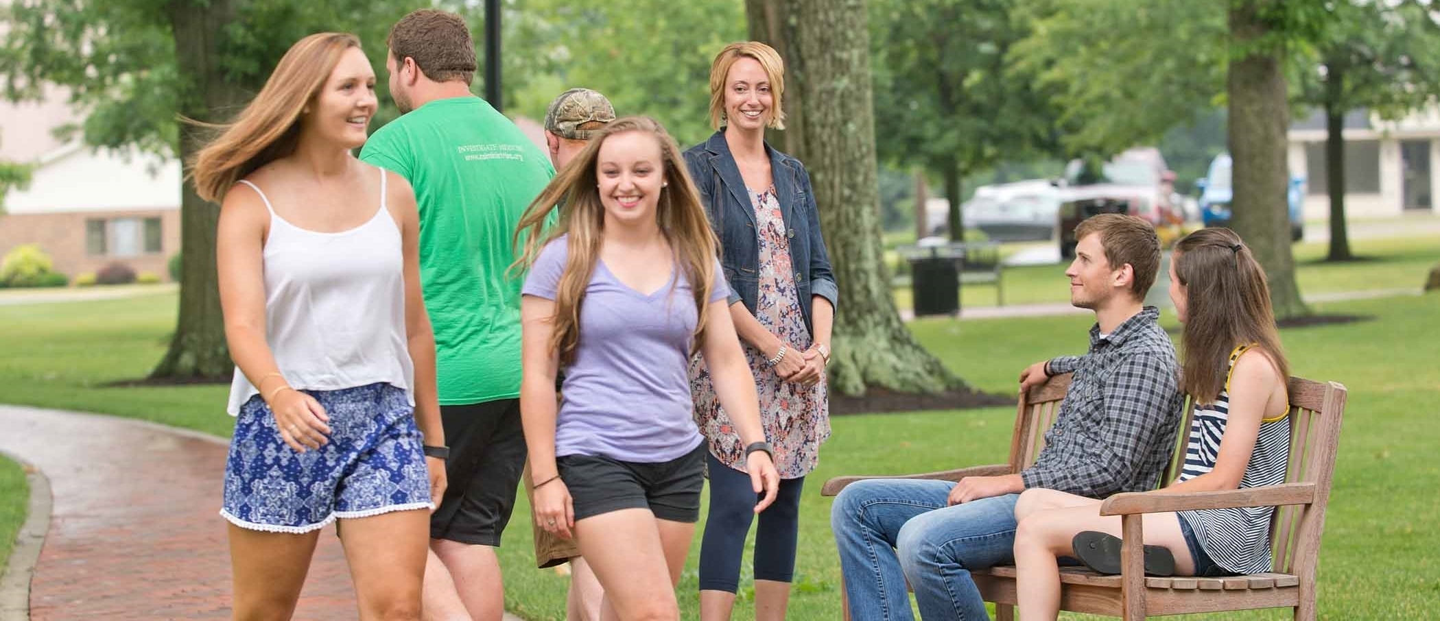 University of Mount Union students gathering on campus