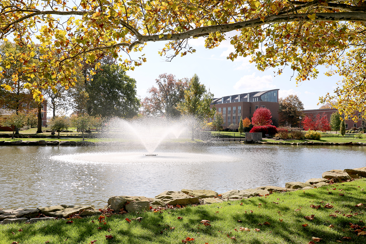 Campus lakes at the University of Mount Union.
