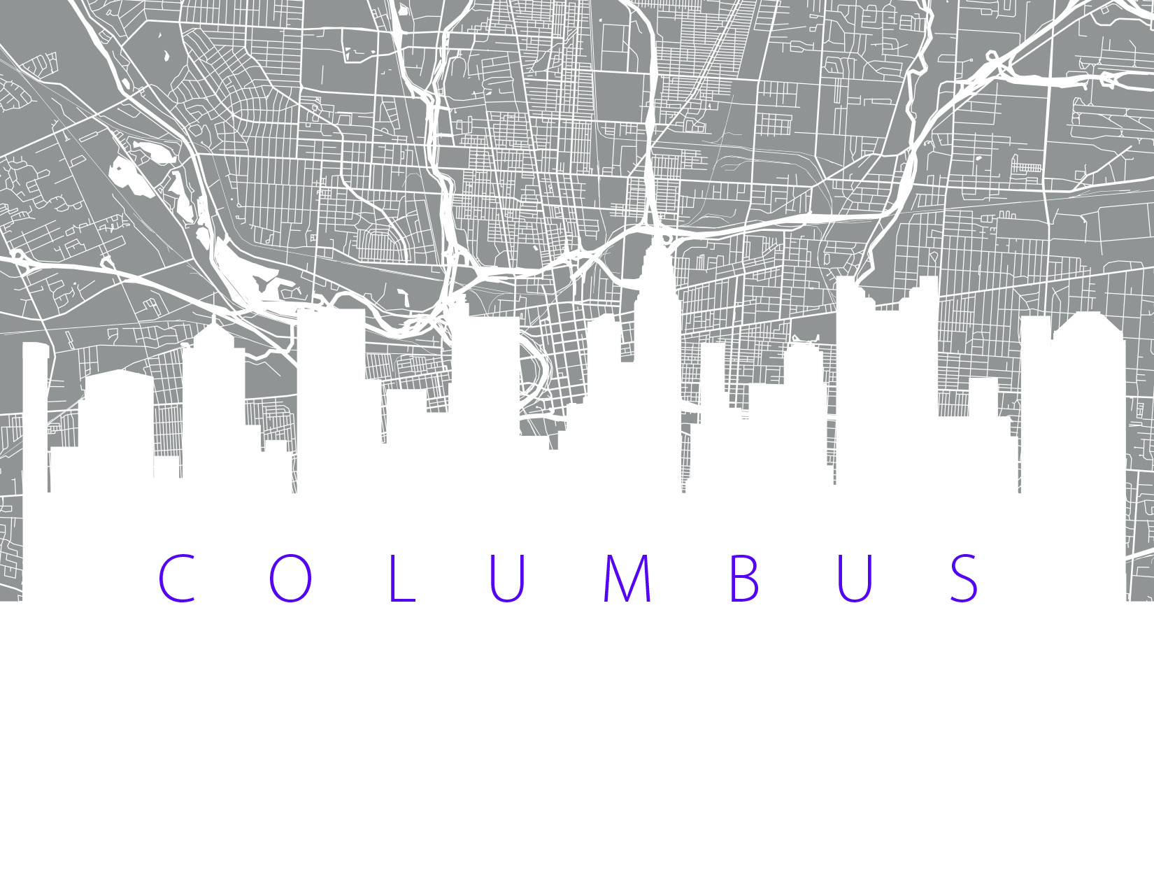 Columbus Skyline featured on Cleveland Alumni + Admission invitation