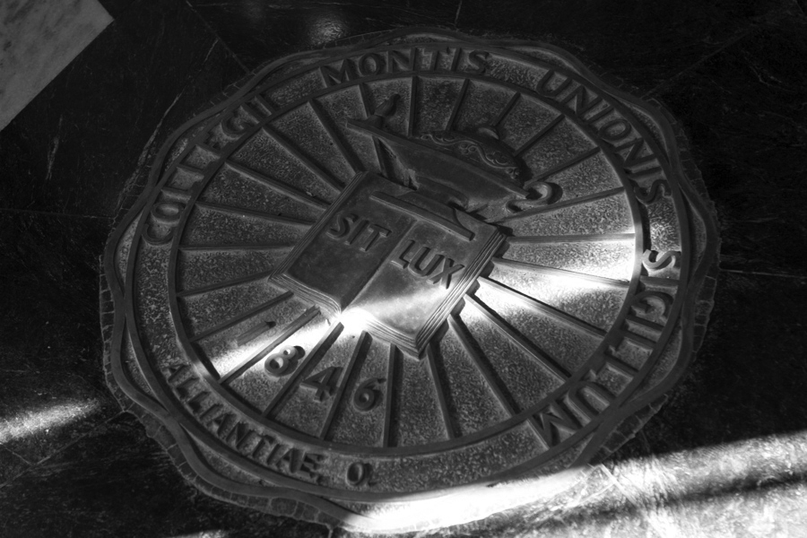 Mount Union Seal in the floor of Chapman Hall