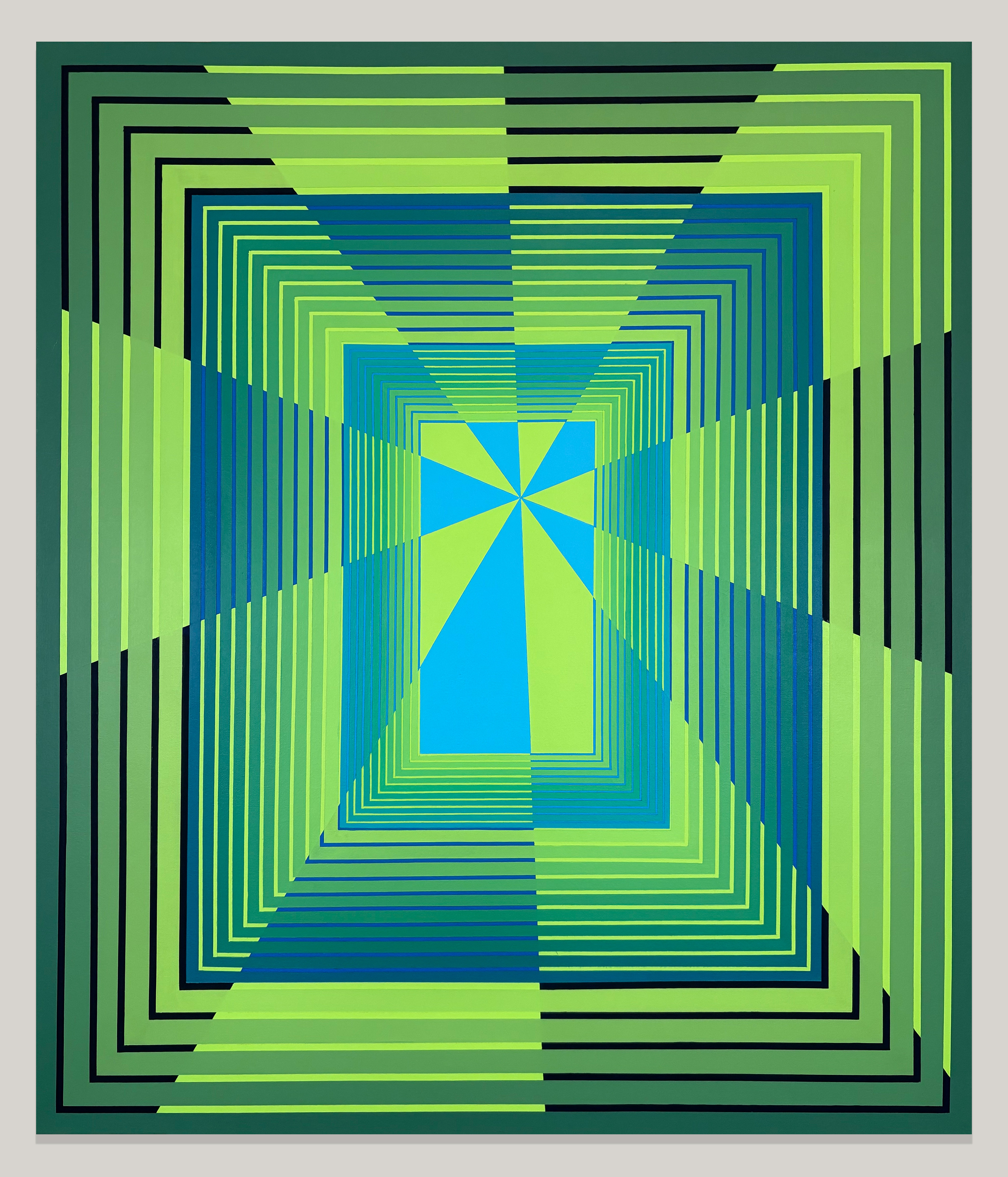 Blue and Green Geometric Artwork by Catherine Lentini