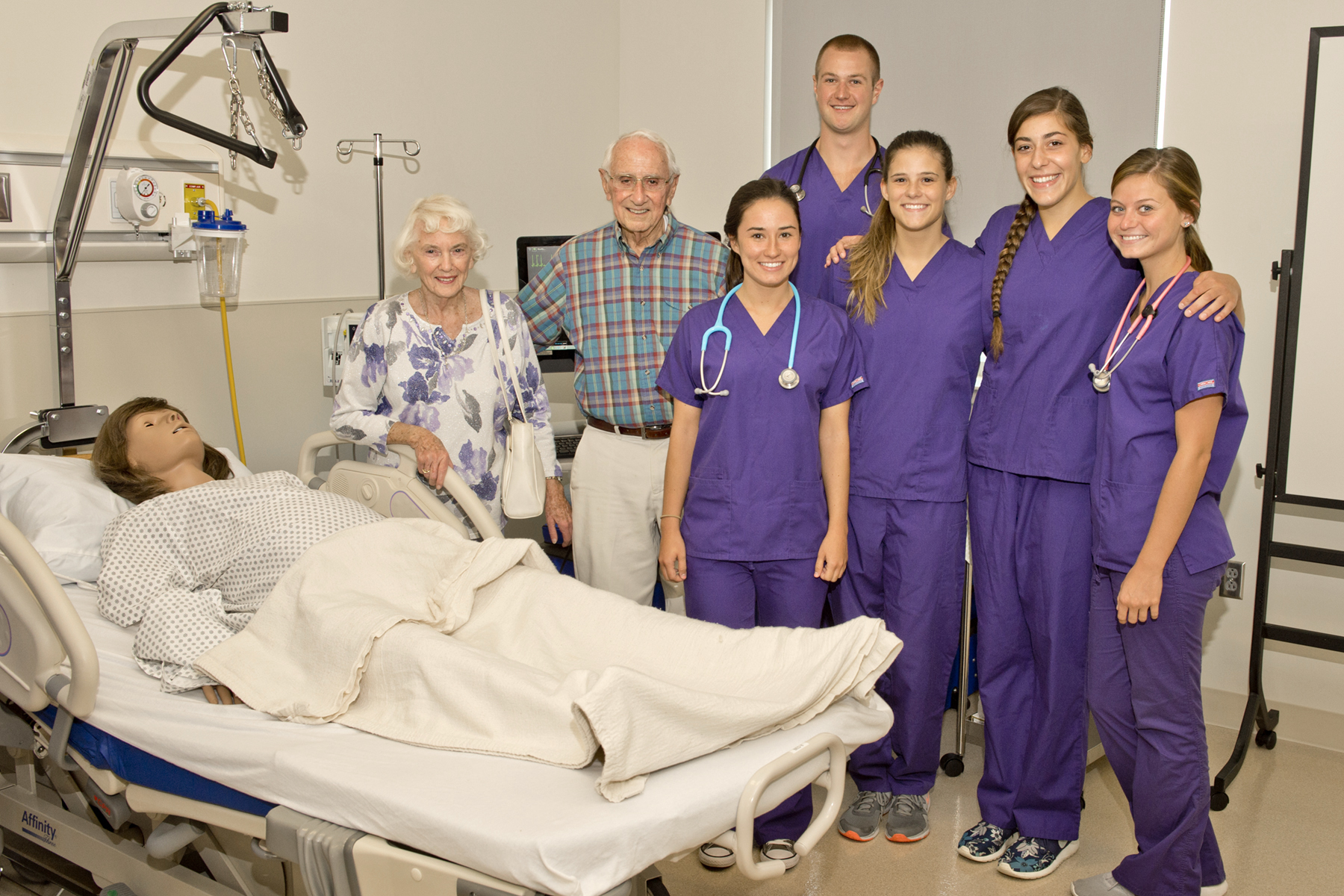 Dona McConnell Abel with nursing students