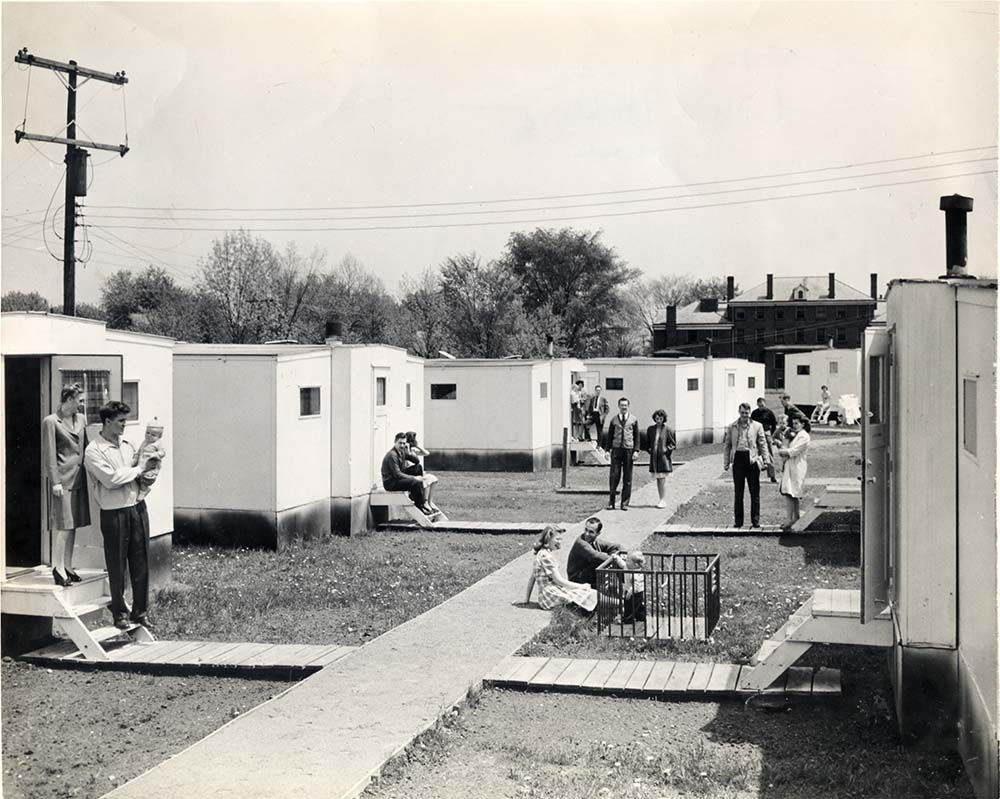 white hollow housing in the 1940s