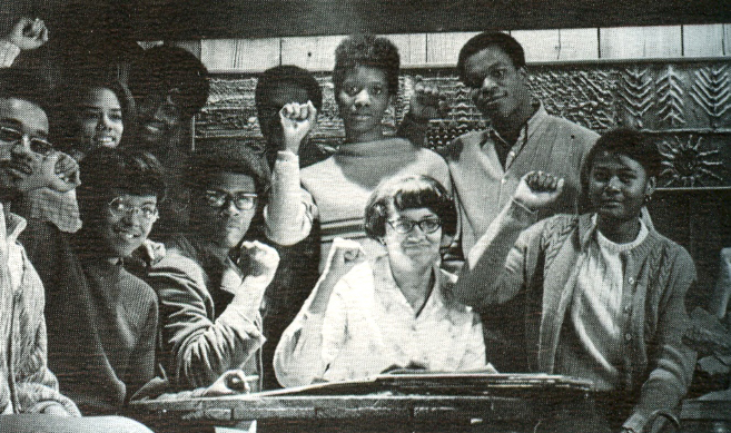members of the bsu in 1970 holding up fists