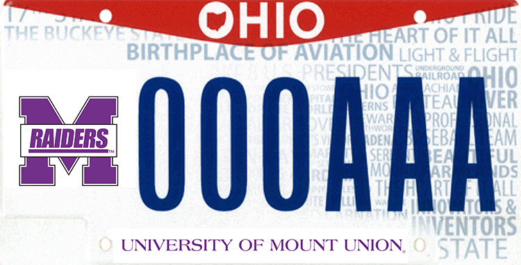 Mount Union Specialty License Plate
