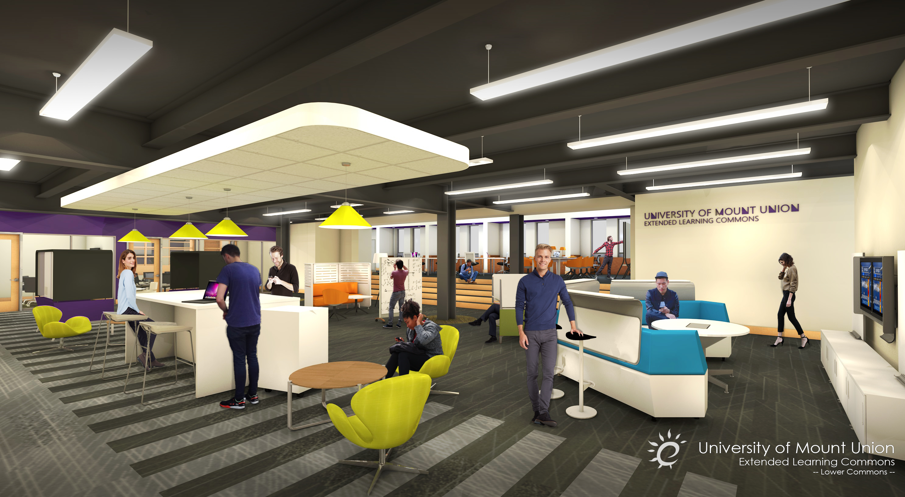 University of Mount Union Library Student Area Rendering