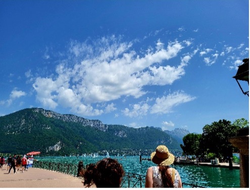 Mountain range surrounded by water