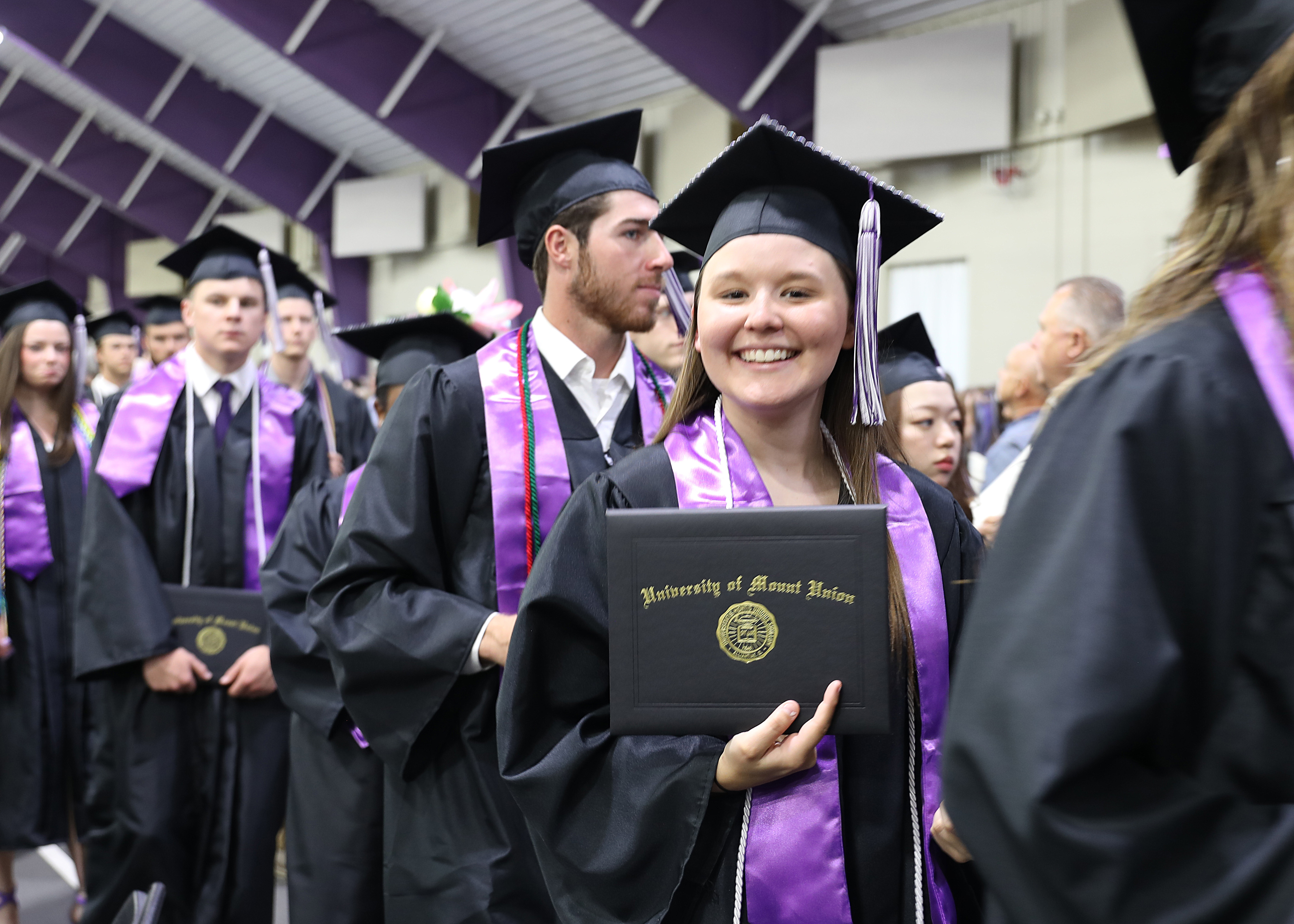 Student at the 2023 Mount Union commencement ceremony.