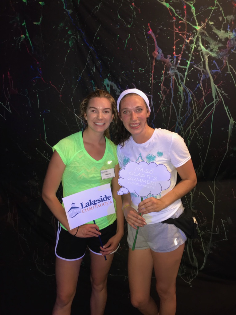 Two women at get up and glow event