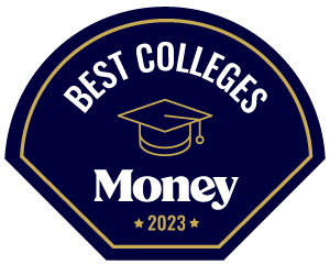 money best colleges 2023 badge