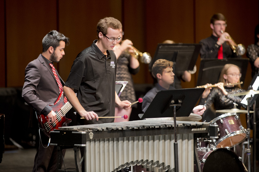 Jazz ensemble performing