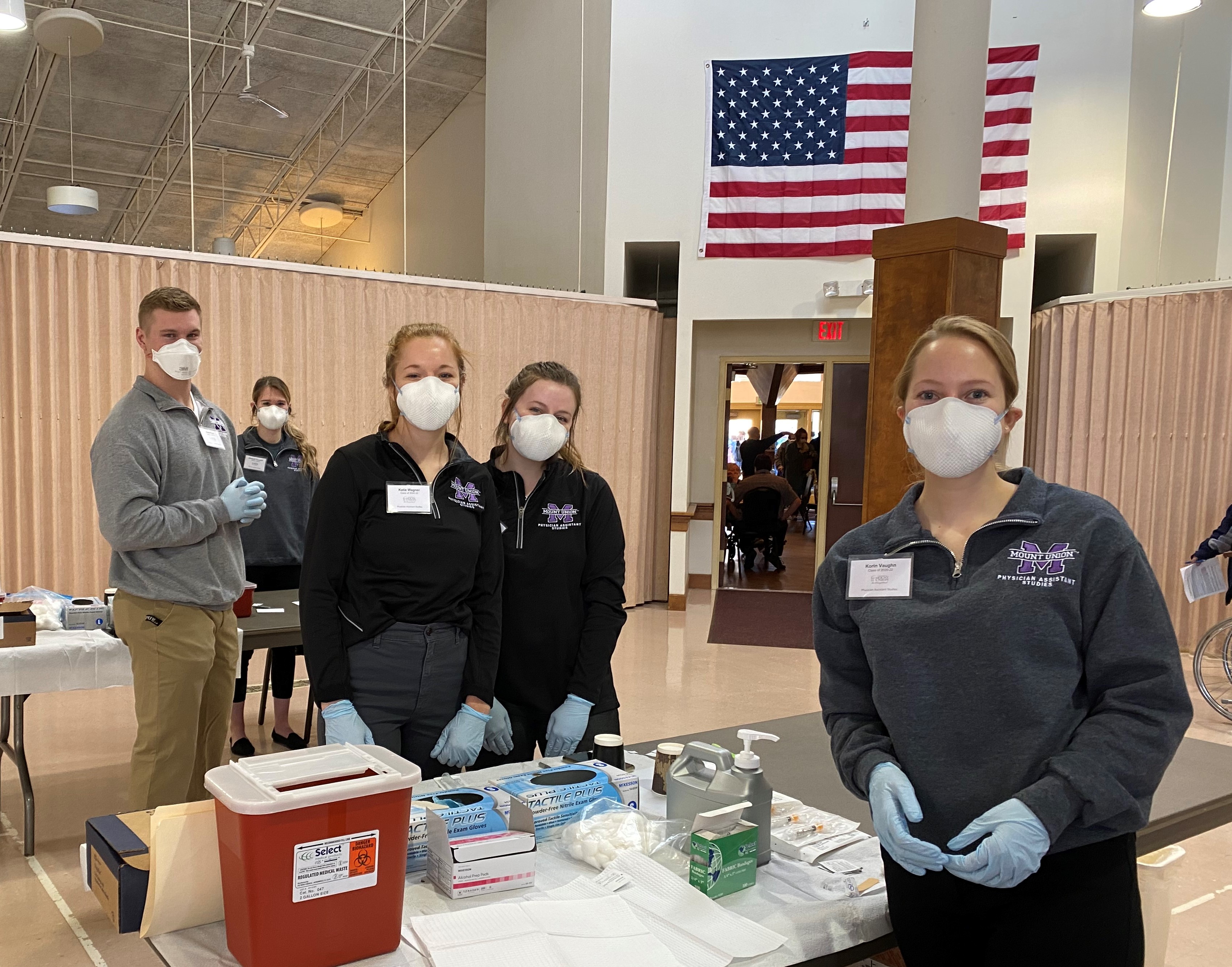 students with table setup