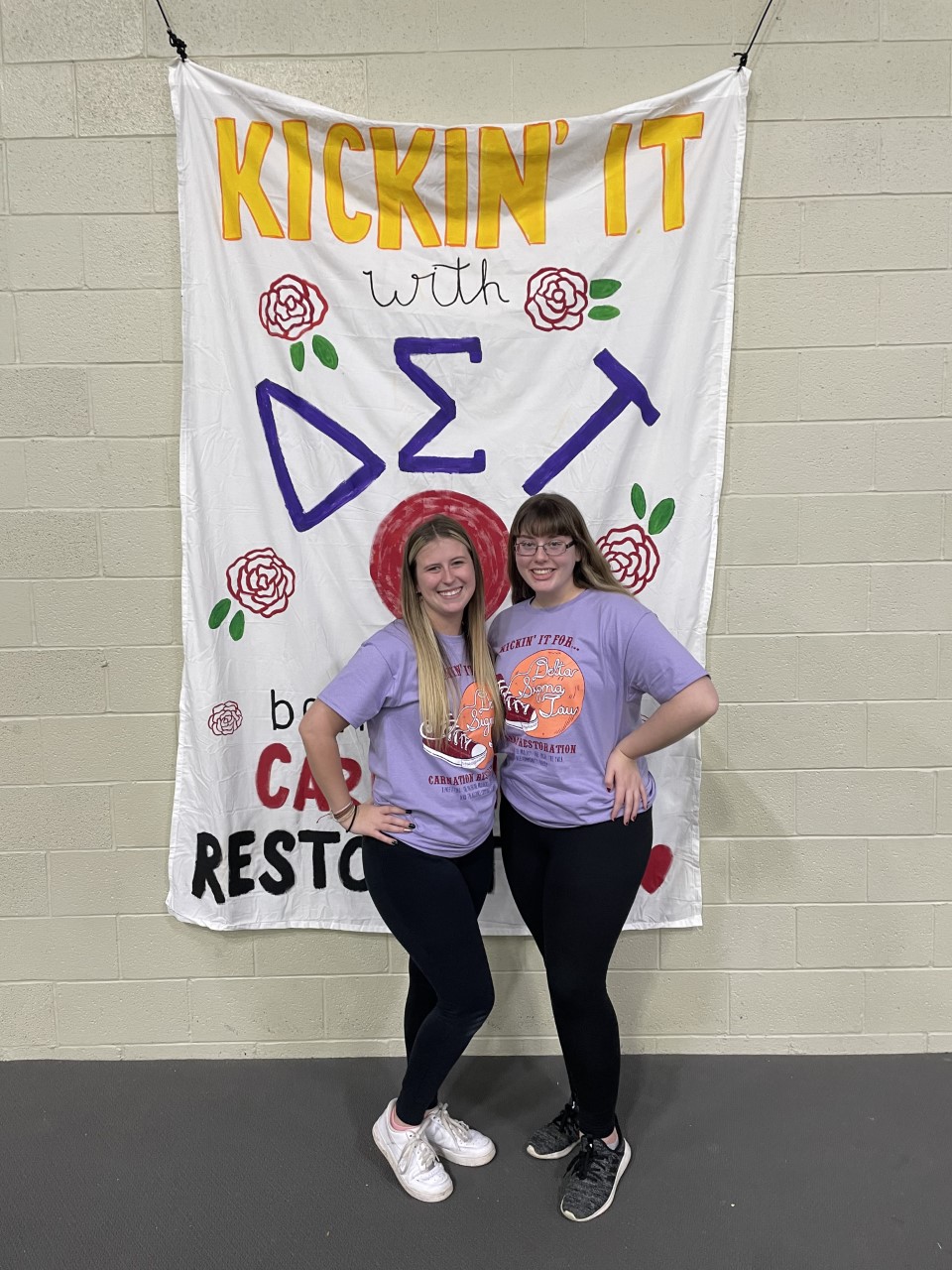 Maddy Wilke and Gabi Matvey at kickball tournament