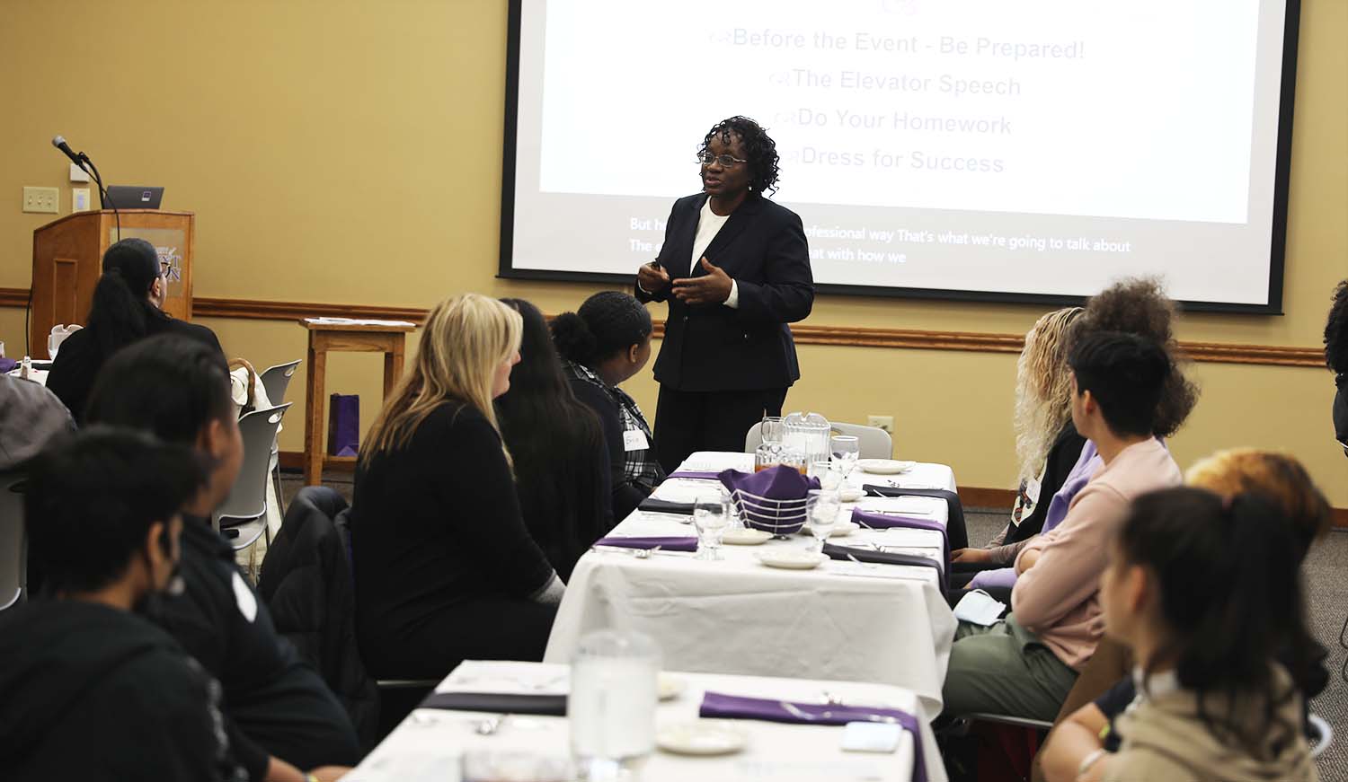 GALLERY: Akron North Students Learn Business Etiquette from Mount Union HR Faculty, Students