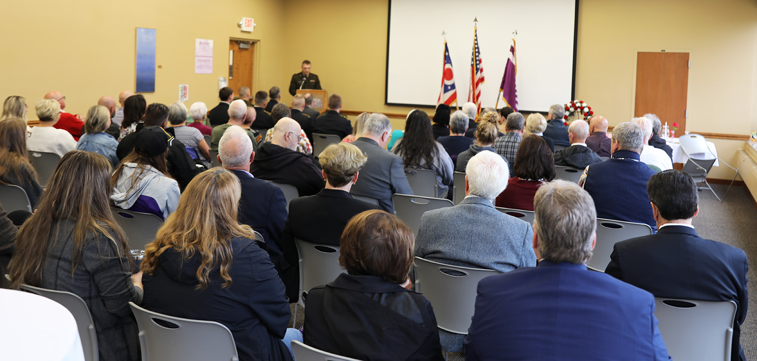 audience at veterans day event