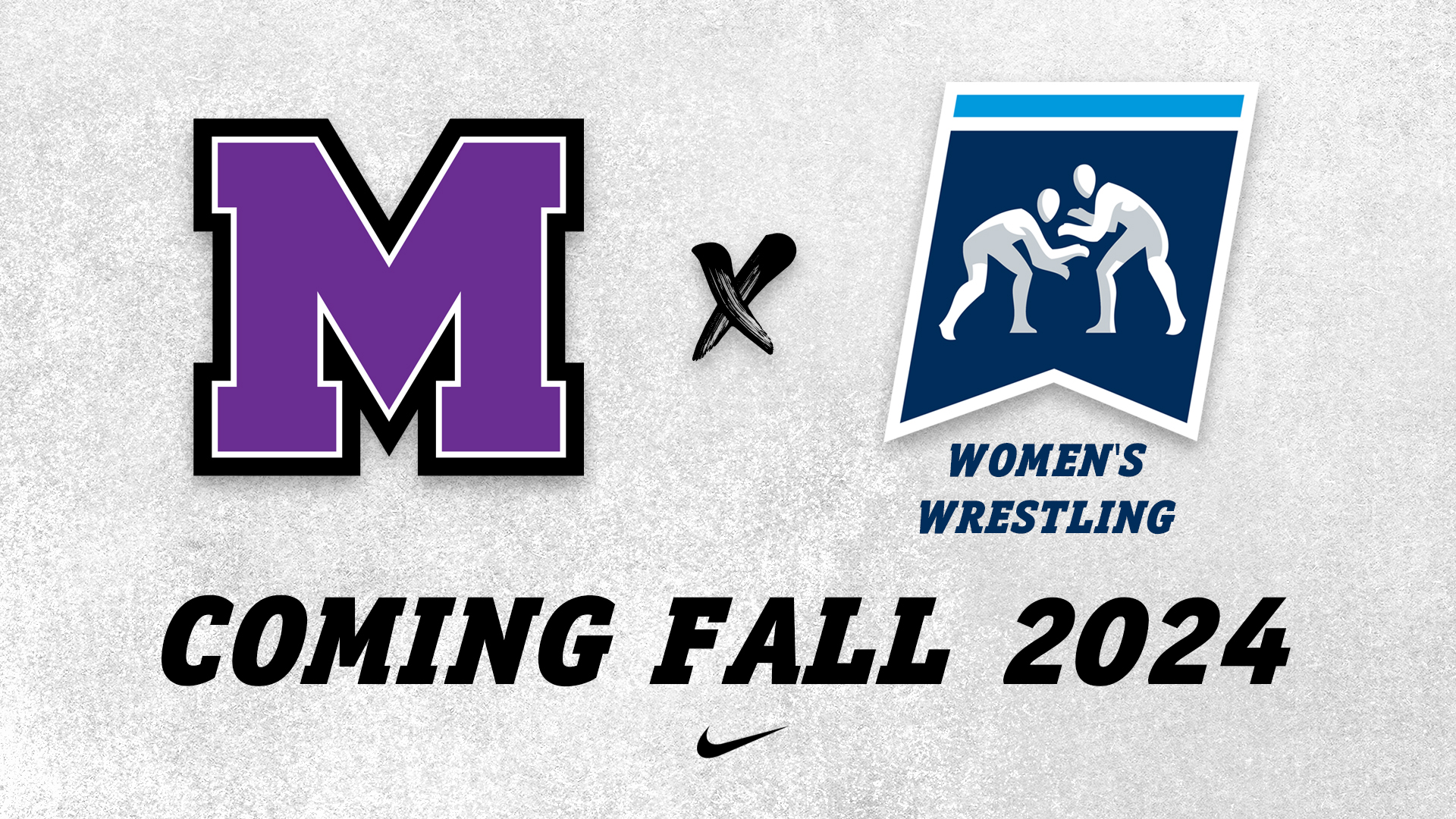 graphic with block m logo and wrestling logo