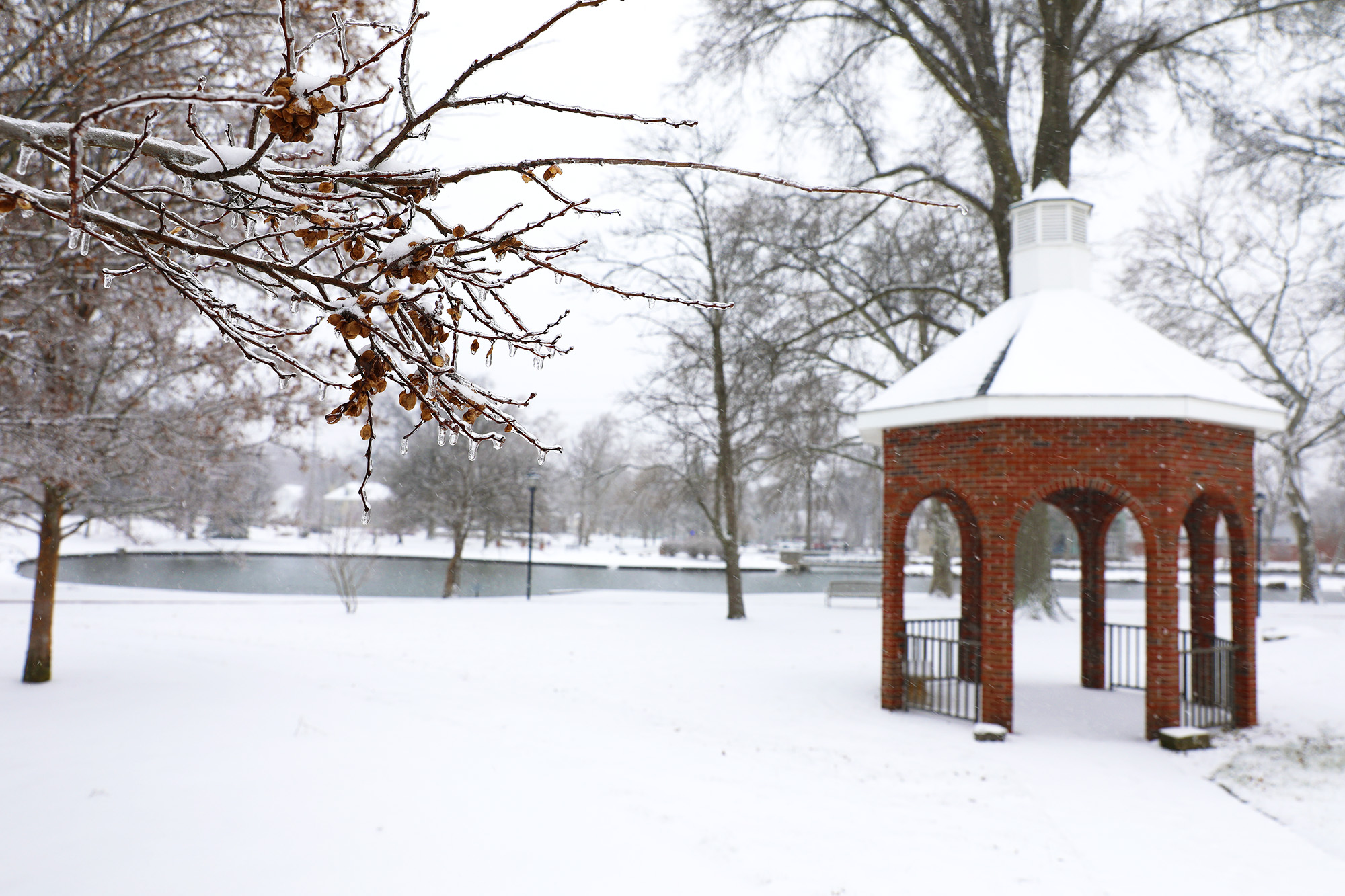 snow covered campus